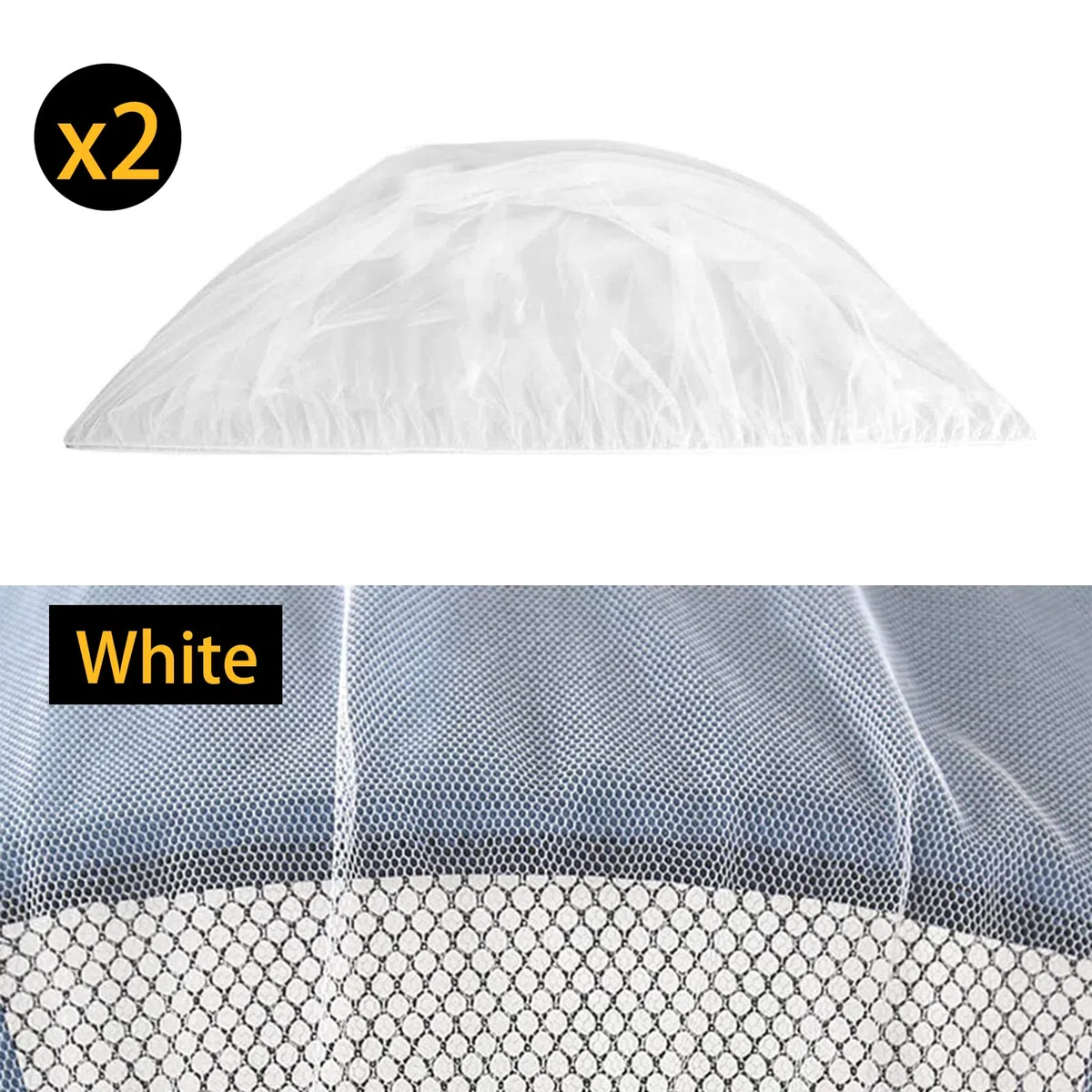 2 mosquiteros universales de malla fina para cochecitos, cunas y camas de viaje, adecuadas para cochecitos de bebé, cochecitos de bebé, cochecitos de bebé (blanco)