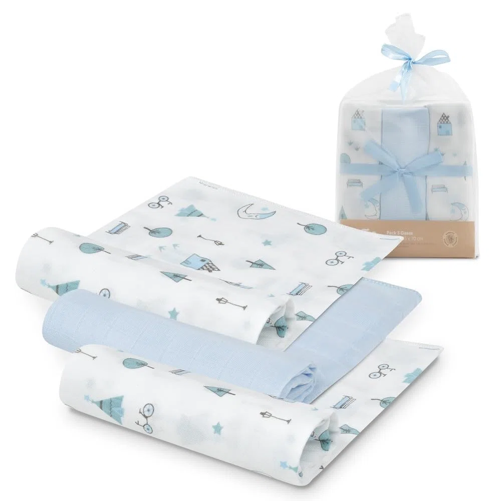 Interbaby Muselina Bambu Bebe 55x75cm | Gasas para Bebes Recien Nacidos, Lactancia, Toalla, Manta | Muselinas Bebe Cómoda, Suave, Transpirable
