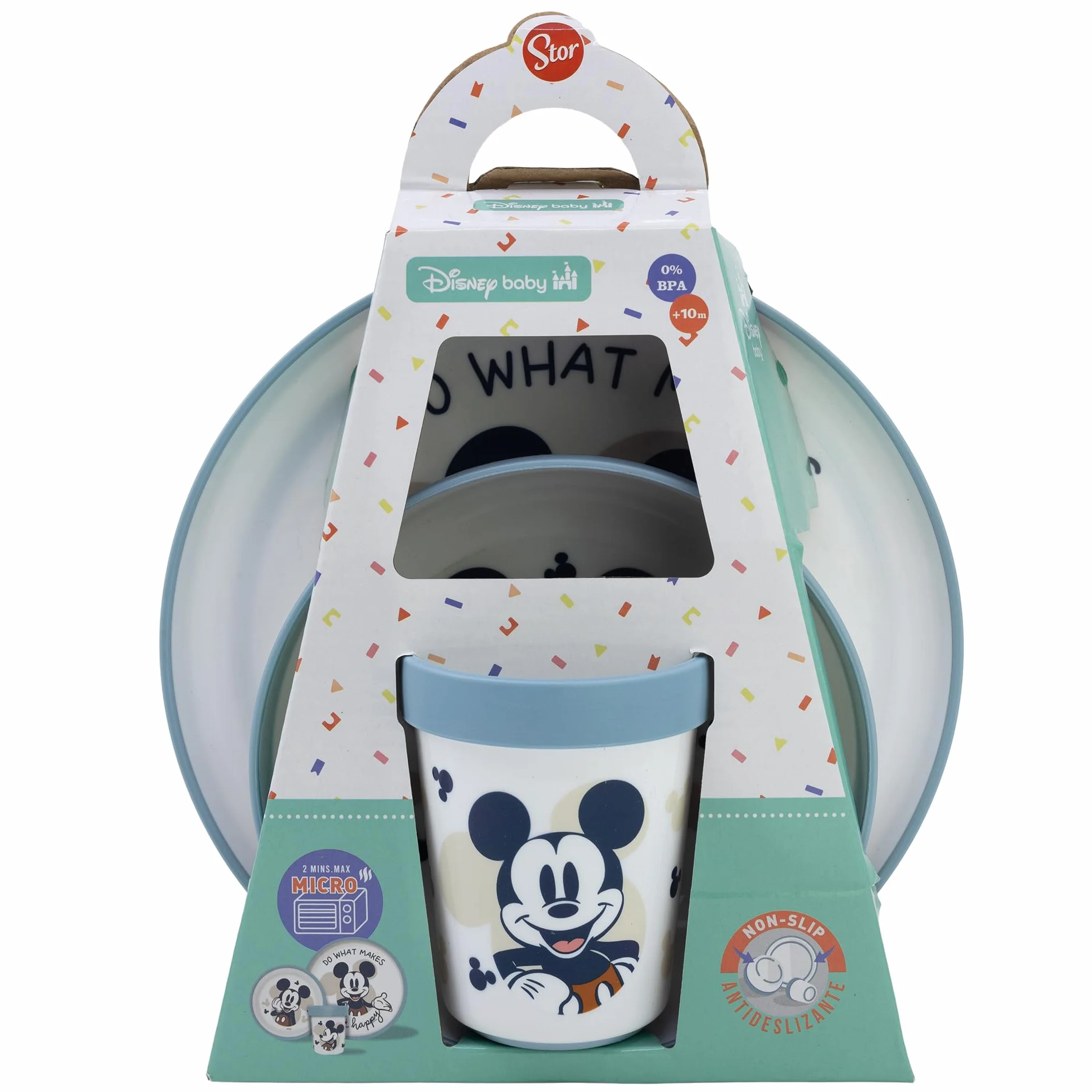 Stor SET 3 PCS VAJILLA PREMIUM BICOLOR ANTIDESLIZANTE MICKEY MOUSE FULL OF SMILES