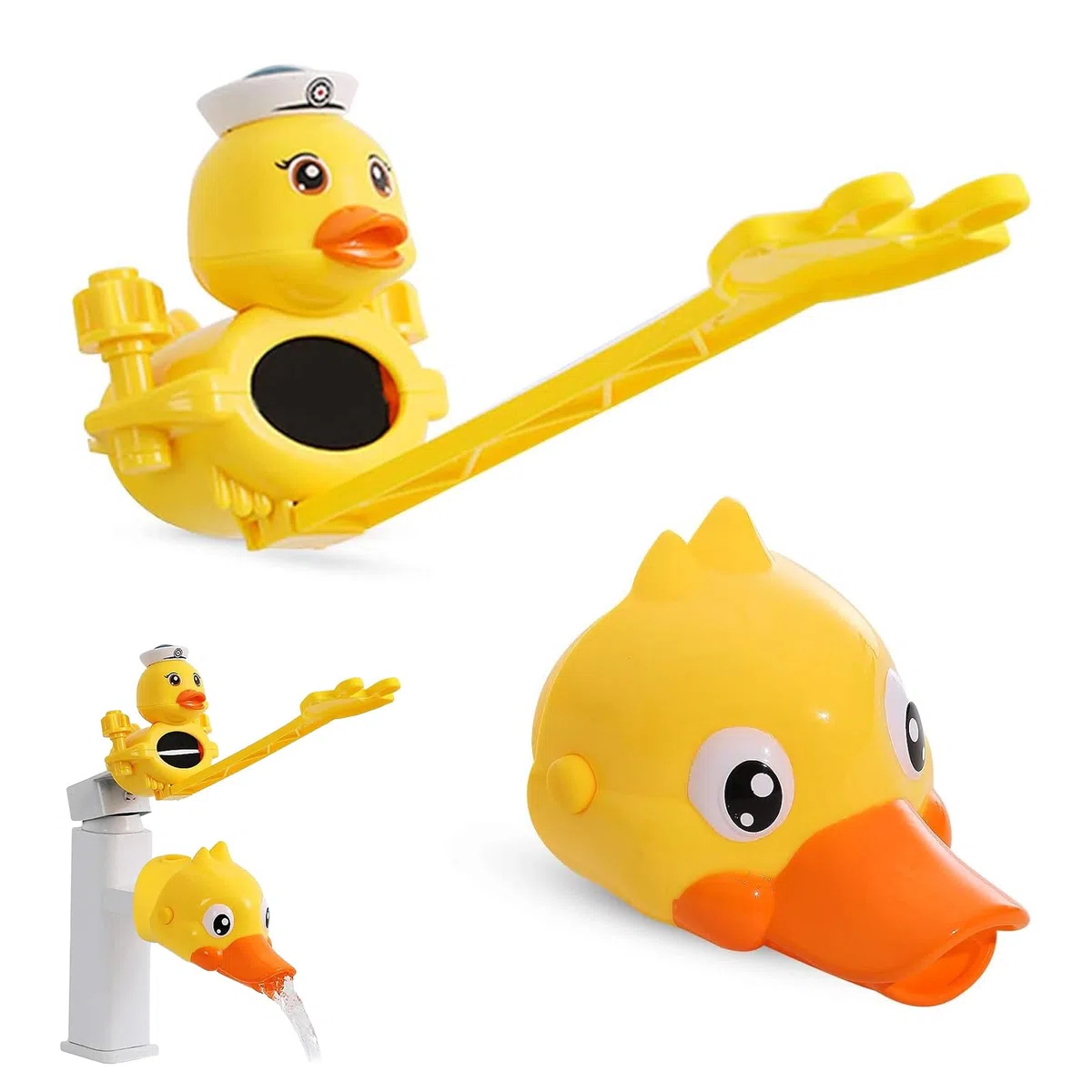 Extensor Grifo Lavabo para Niños 1 pieza extensor de grifo de dibujos animados Alargador Grifo Diseño en Forma de Pato Ajustable más Conveniente para que los Niños Pequeños se Laven las Manos