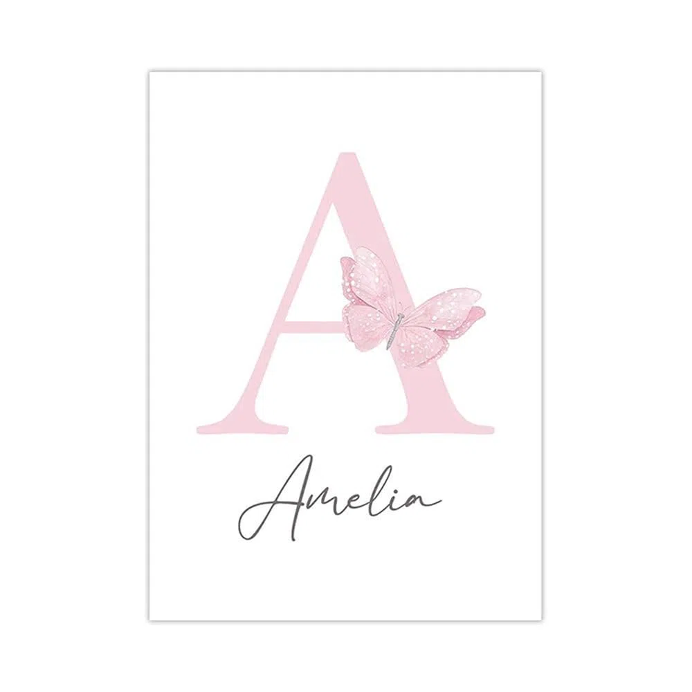3 Laminas Habitacion Niña 30X40CM Cuadros Mariposas Poster Rosa Lienzo Habitacion Bebe Infantil Laminas Personalizadas Bebe Cuadros Decoracion Niña sin Marco
