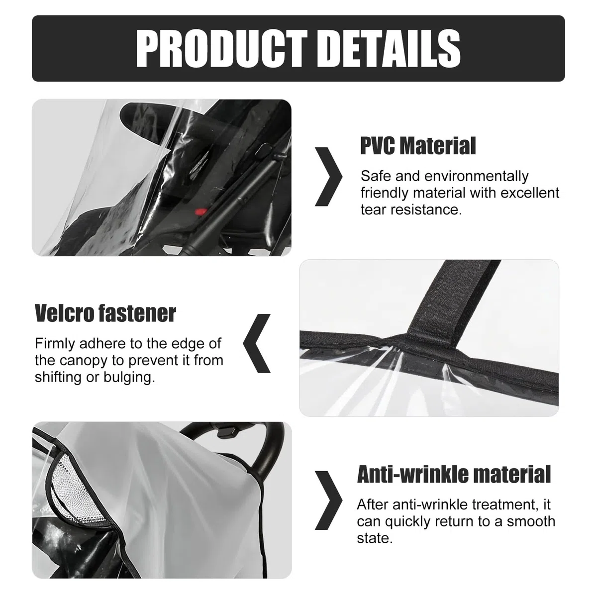 Plastico Lluvia Silla Paseo Universal,Plástico Lluvia Silla Paseo Universal,Material Ecológico de PVC Transparente y Sin Rayar - Protector Impermeable Transpirable para Lluvia, Viento