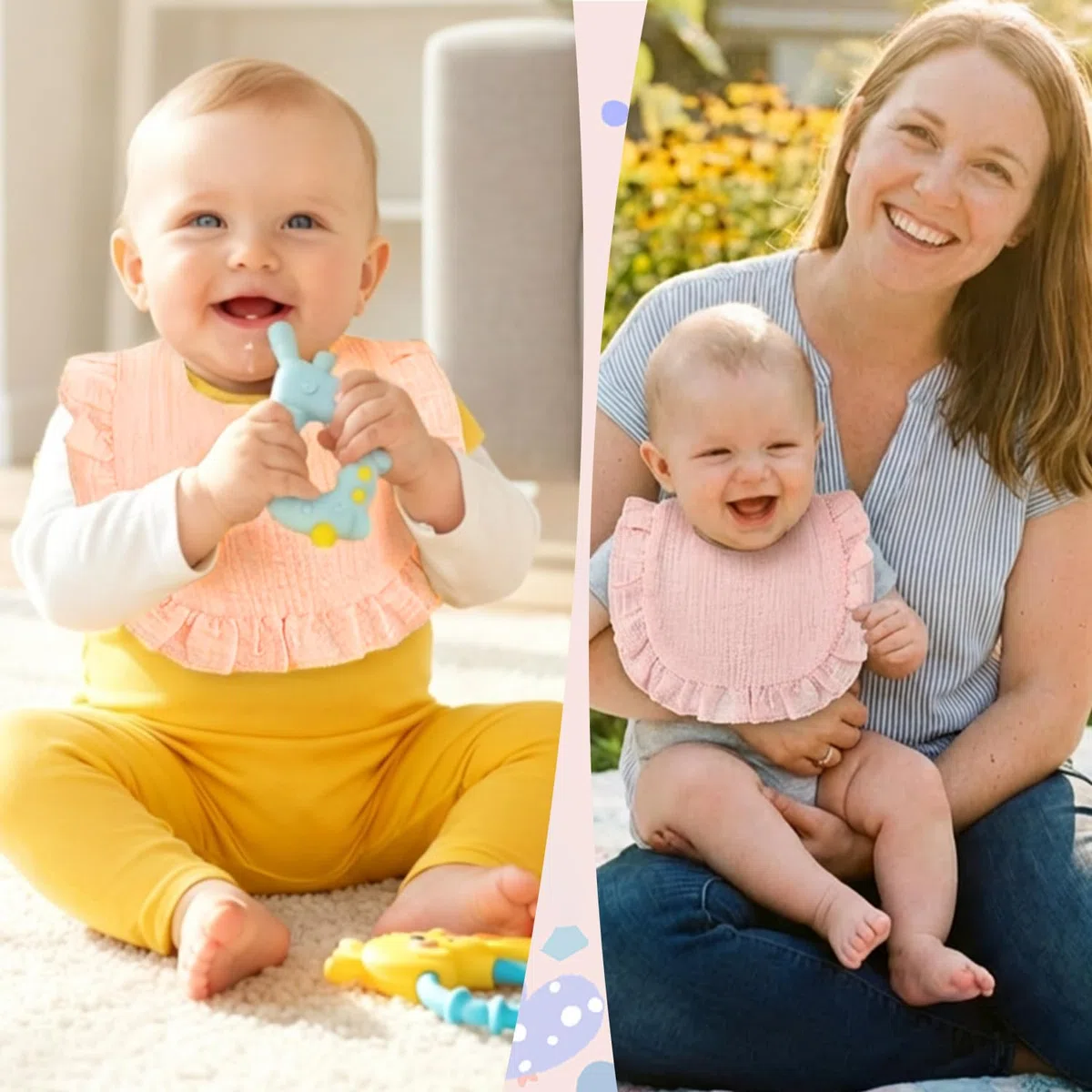 Baberos de muselina para bebé, baberos para recién nacidos y niños pequeños 0-24 meses, pack de 3 suaves y absorbentes para bebés unisex