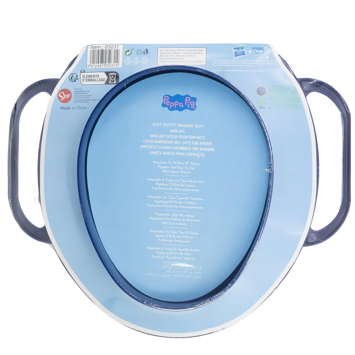 Stor Inodoro blando para niños Tataway con asas, reductor de inodoro con estampado de Peppa Pig, asiento cómodo y antideslizante, fácil de limpiar
