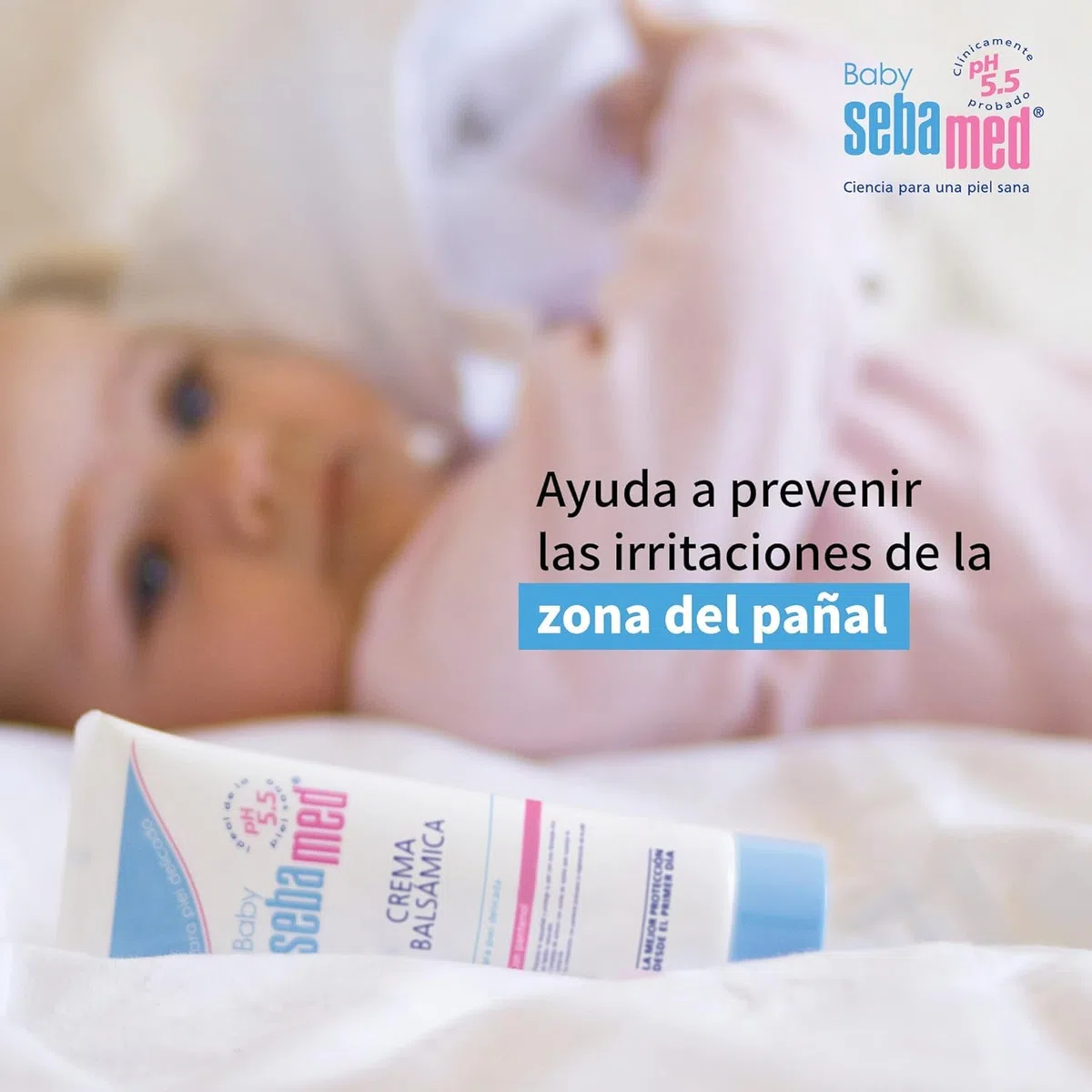 Sebamed Baby Crema Balsámica, con Pantenol para el Cuidado Diario de la Zona del Pañal del Bebé, Piel Delicada