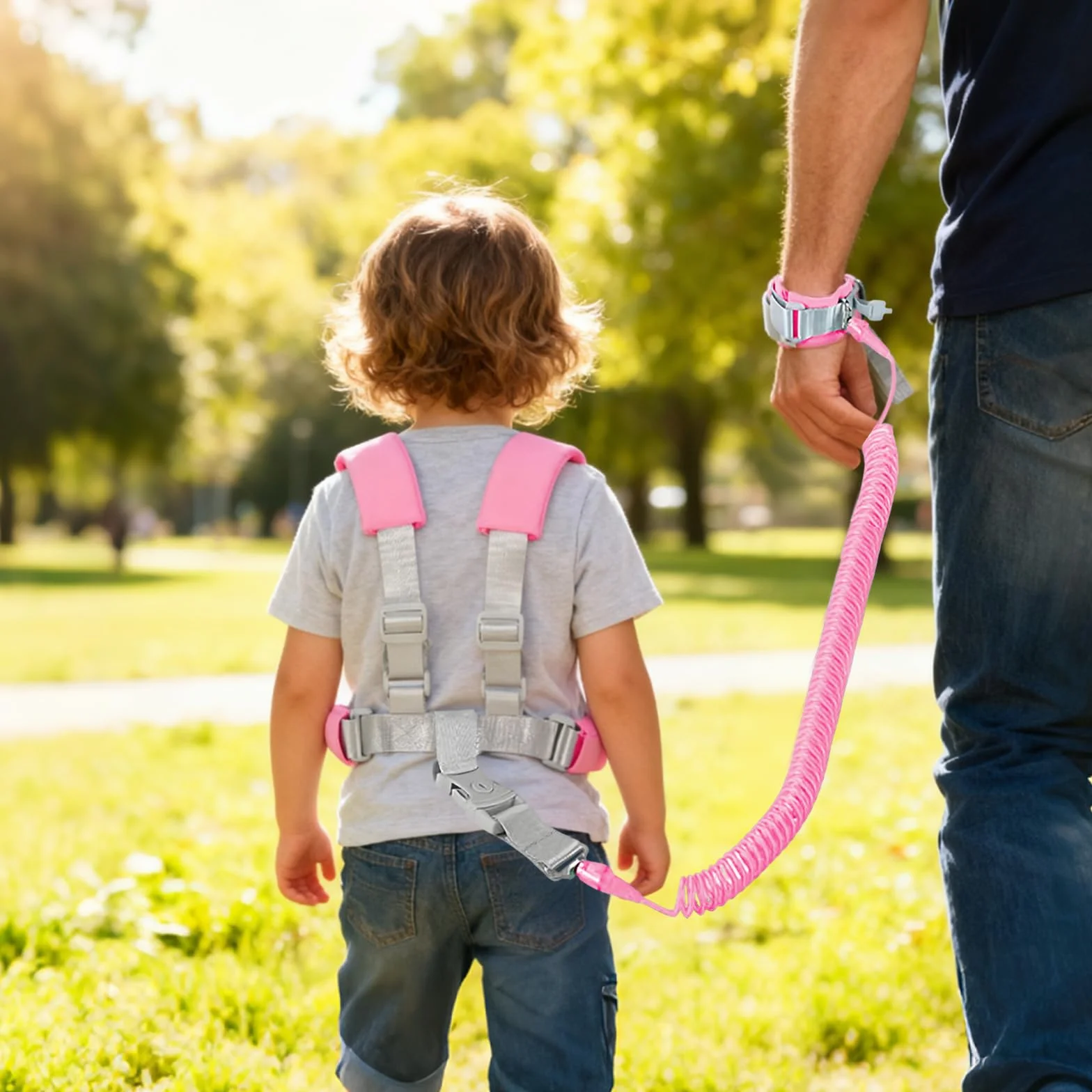 Muñequera Anti Pérdida,Cinturón de Seguridad Anti Perdida para Niños,Correa de Seguridad para Niños Antiperdida para Chico Chica Caminar Compras (Rosa 2.5m)