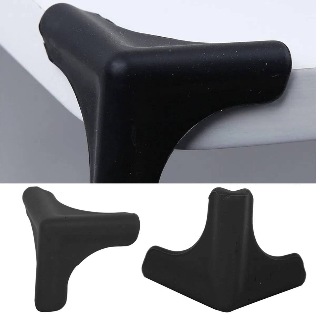 Protectores de Esquina, 4 Piezas/Bolsa Protección de Silicona para bebés Ángulo anticolisión Muebles de Escritorio Escritorio de Seguridad para niños Mesa de Parachoques Cubiertas de Esquina(Negro)