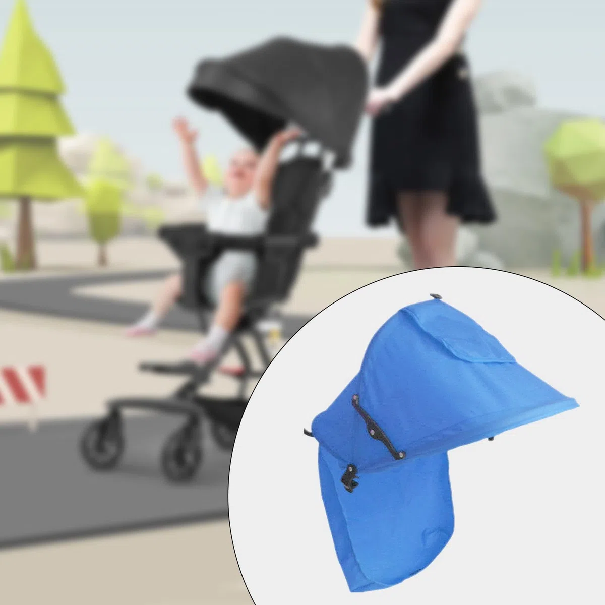 perfeclan para cochecito de bebé, extensor de para cochecito, accesorios para cochecito, toldo, cubierta de protección solar, Azul