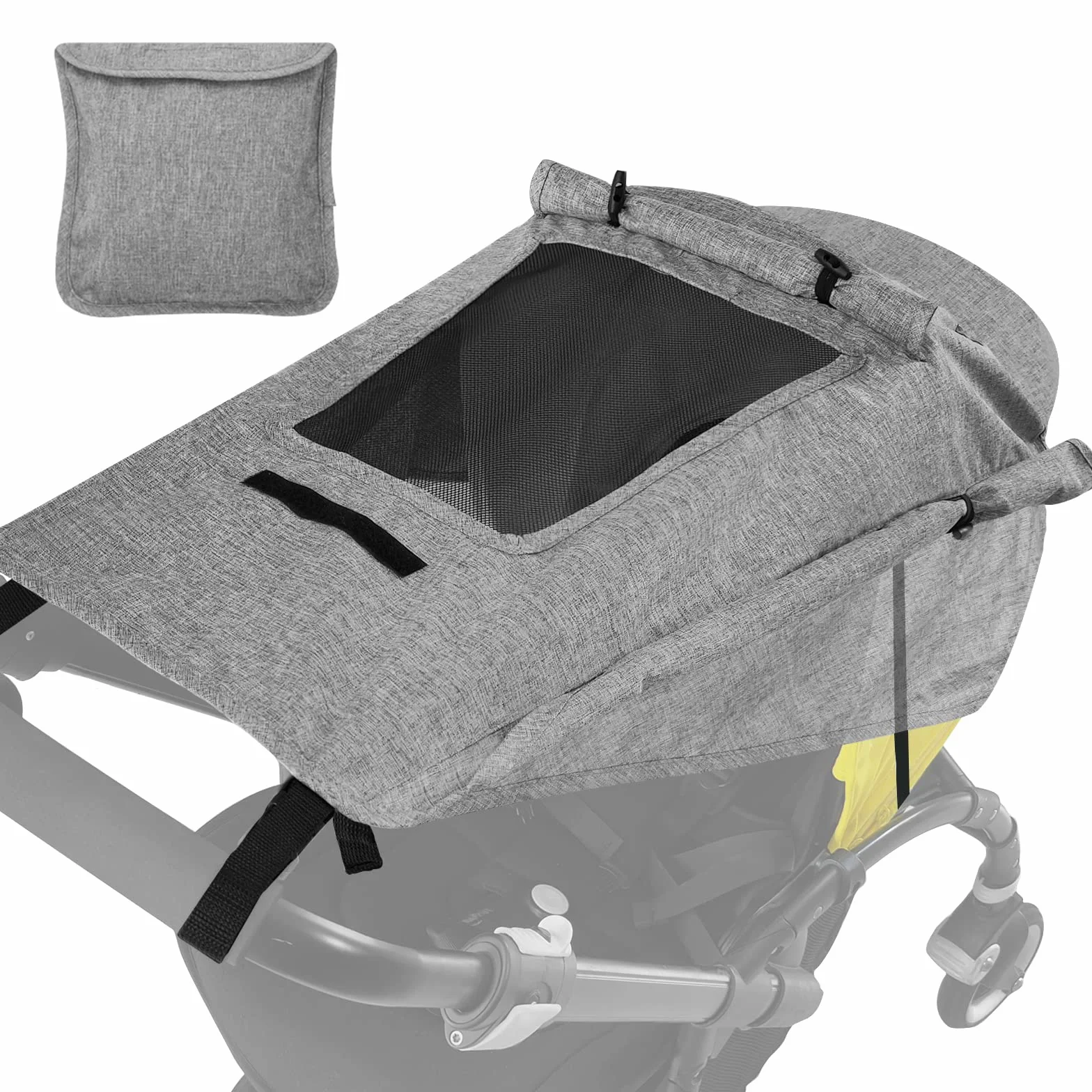 WD&CD Parasoles para Silla de Paseo, Impermeable Funda para Cochecito de Bebé, Toldo Oscuro Universal para Bebés Cochecitos- Parasol Ajustable con Protección UV 50+, Gris