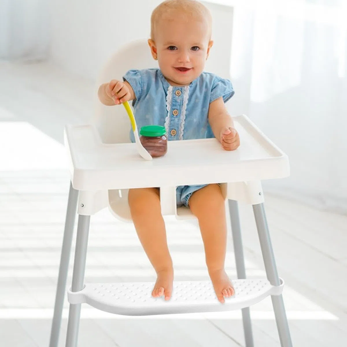 Genérico Reposapiés para Trona - Pedal Antideslizante para Trona De Bebé De Altura Ajustable | Reposapiés para Bebés, Dormitorio para Niños Pequeños, Oficina En Casa, Comida para Bebés