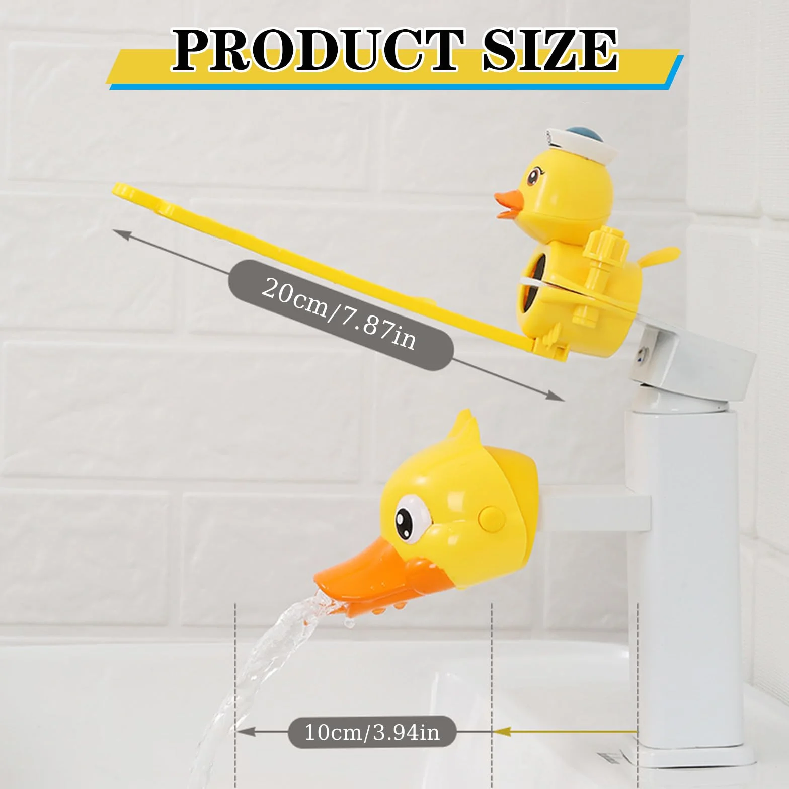 Extensor Grifo Lavabo para Niños 1 pieza Extensor de Grifo para niños Alargador Grifo Diseño en Forma de Pato Ajustable más Conveniente para que los Niños Pequeños se Laven las Manos