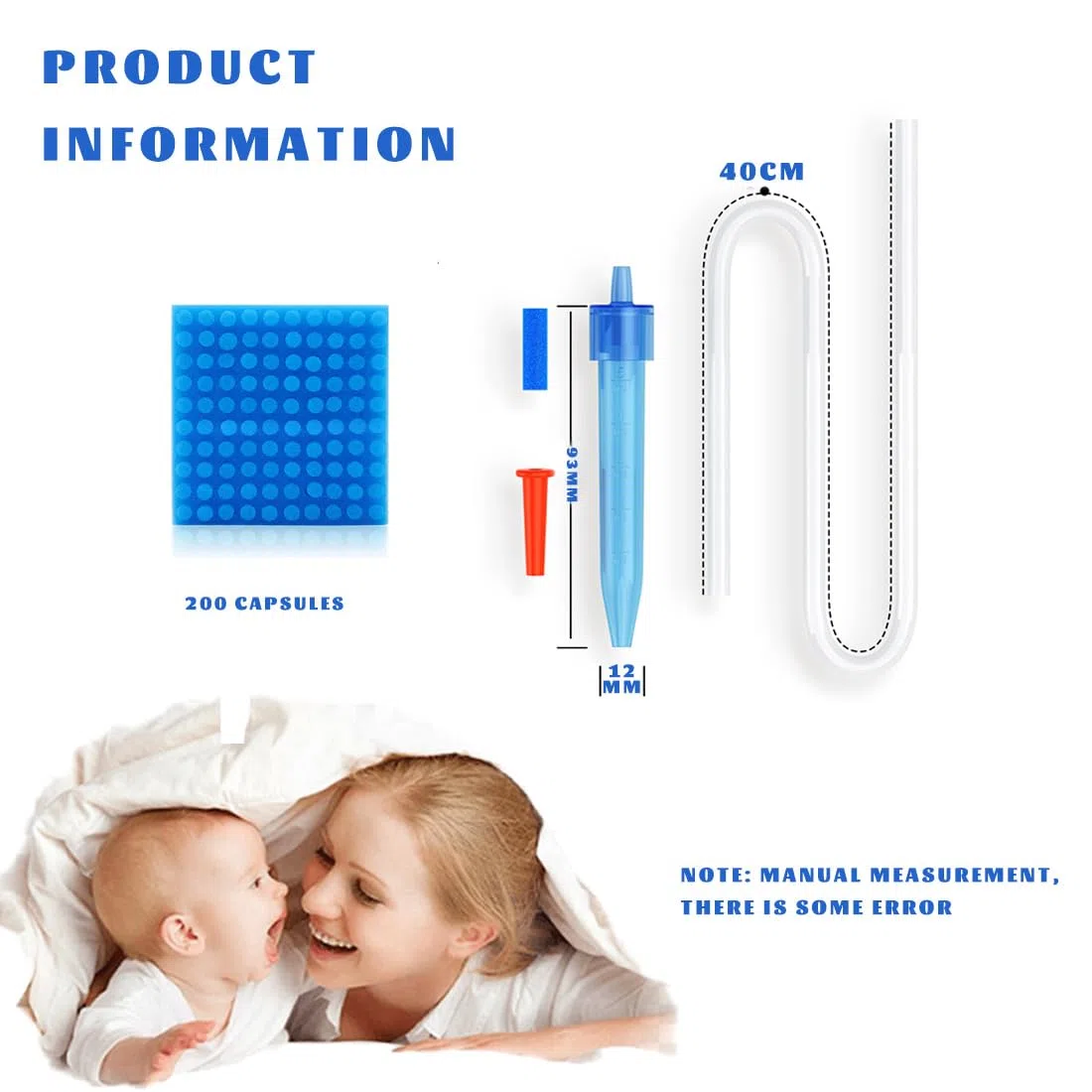 1 Pcs Aspirador Nasal Bebes, 200 Pcs Filtros de Aspirador Nasal, Silicona limpiador de Nariz Seguro, Reutilizable de Irrigador Nasal para Bebes, limpiador de Nariz Seguro, Cómodos y Seguros