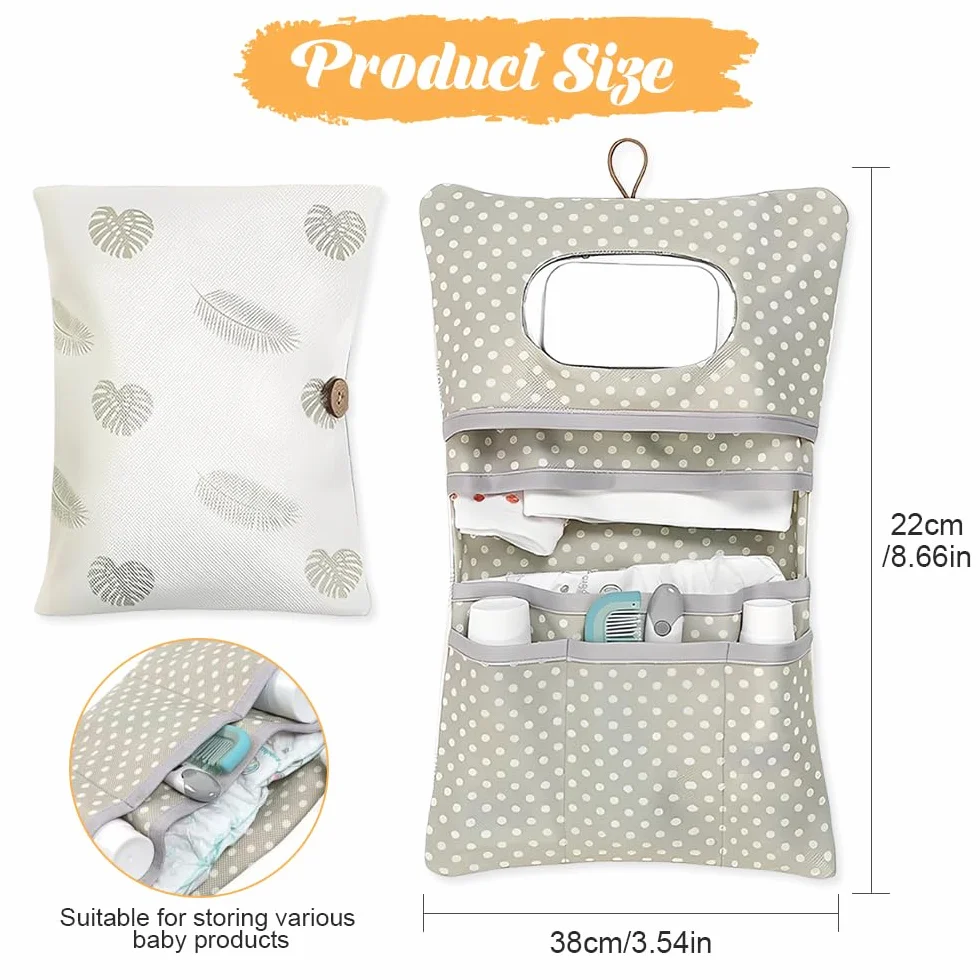 Bolsa de Pañales 2 en 1,Porta Pañales Y Toallitas Bebe,Organizador de Neceser Bebe Portátil,Organizador Cambiador Reutilizables,Nappy Bag Diaper,Bolsa de Cosméticos de Viaje Plegable para Mamá