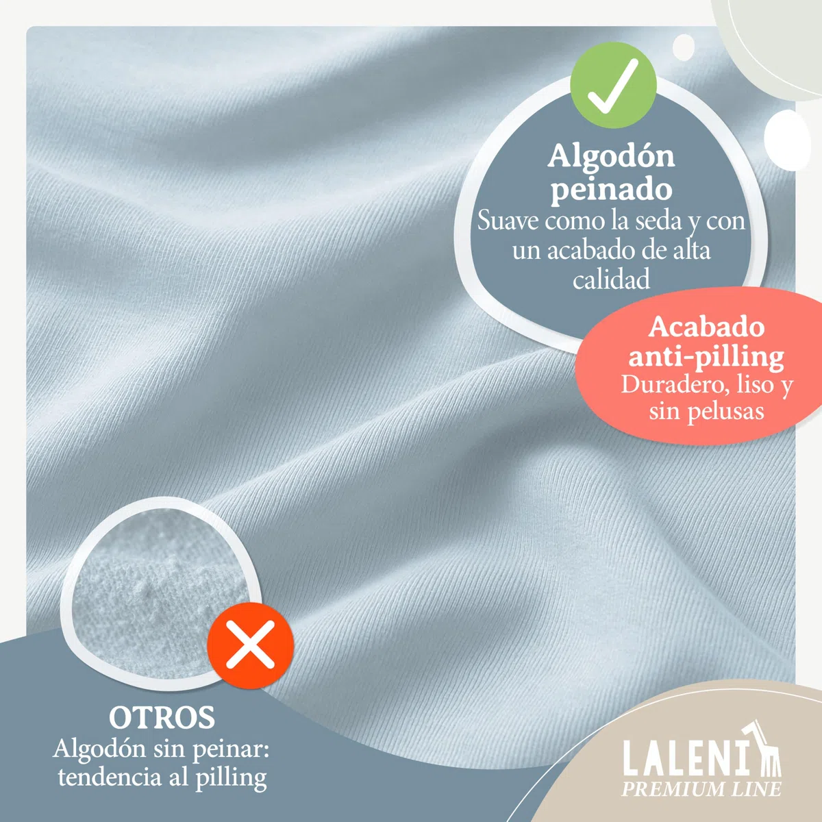 Laleni Premium sabana bajera cuna 50x89 cm cuna bebe 2 pzs - sabana bajera cuna para cochecito bebe certificada OEKO-TEX - sabana cuna 100% algodón - sabanas bajeras cuna - sabanas minicuna azul claro