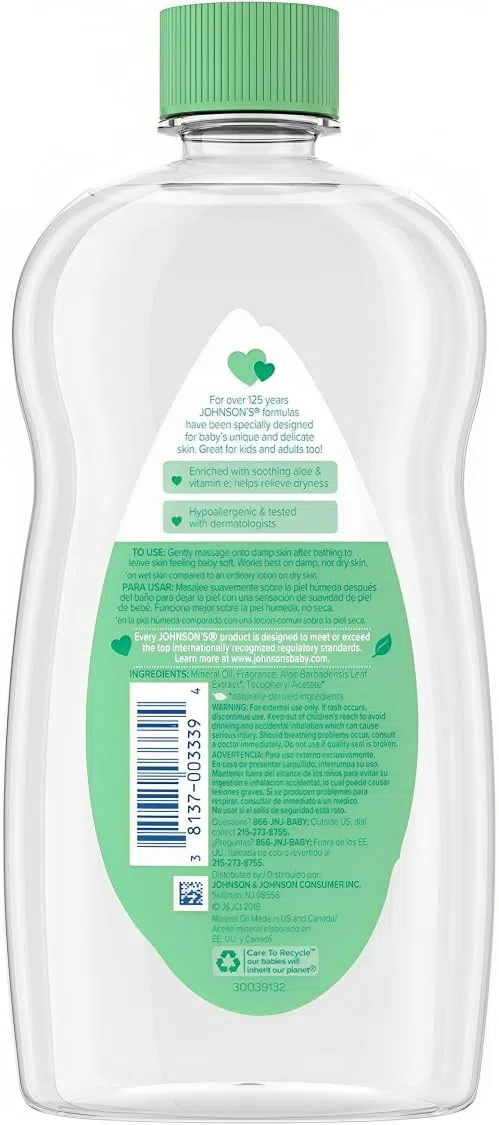 Johnson's Baby - Aceite con Aloe Vera para Bebé 300 ml x 2 uds - Pack Promoo
