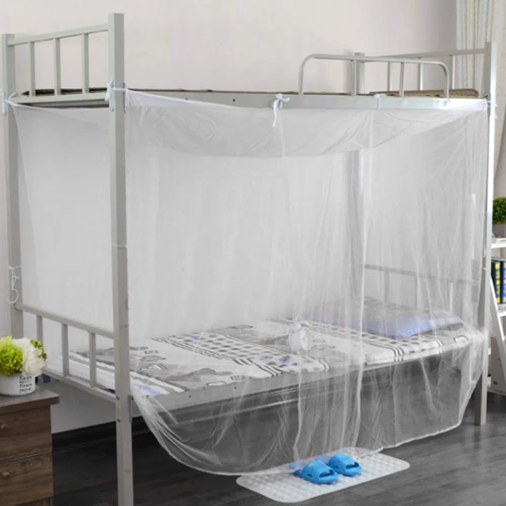 Haofy Toldo para Litera, Mosquitera para Cama, 4 Postes de Esquina, Litera, Cortina para Cama, Color Blanco (95x195x150cm)