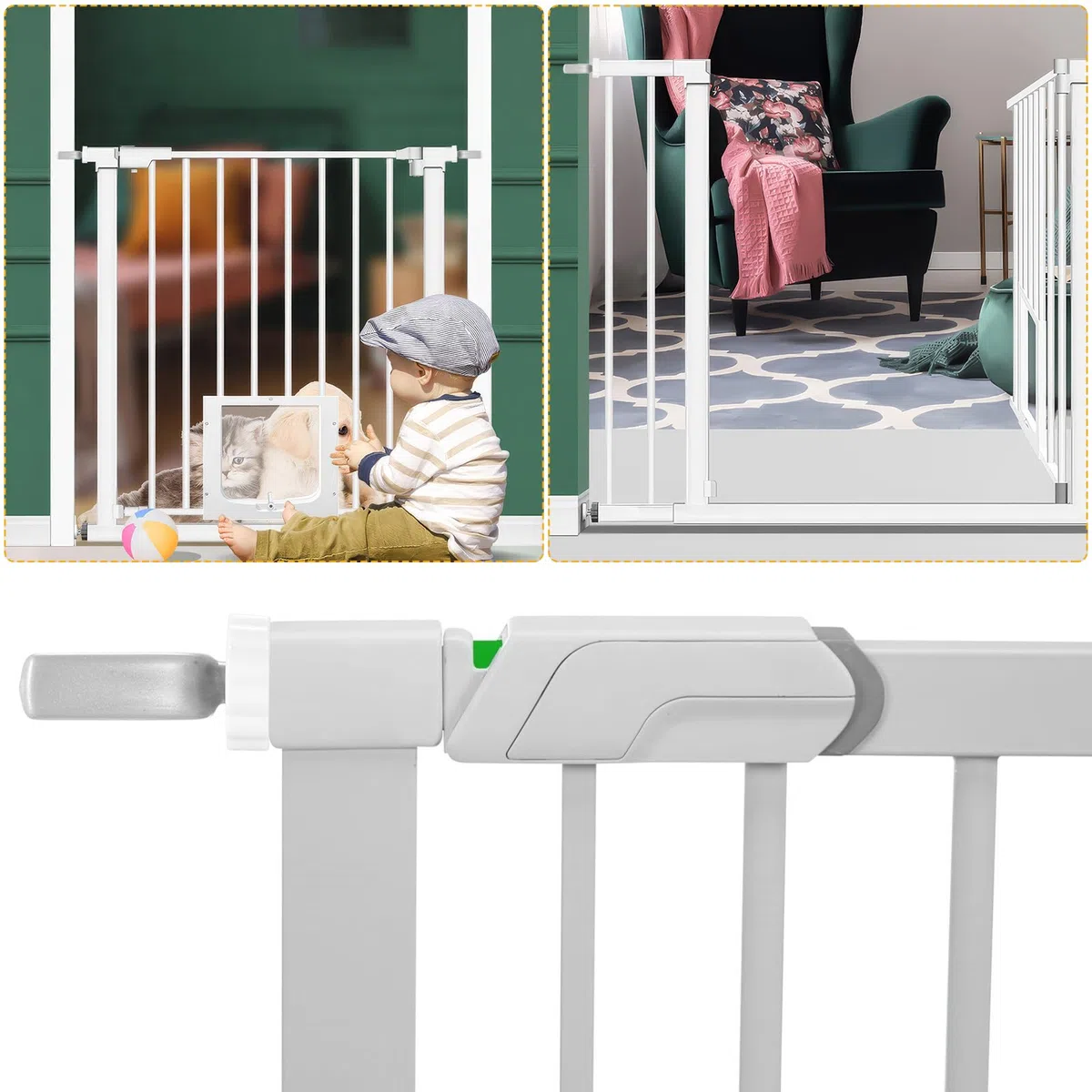 4 Piezas Tornillos de Presión para Puertas de Seguridad, M10 Tornillos en Y para Barreras de Escaleras, Kit de Extensión para Puertas de Bebé y Protección Infantil