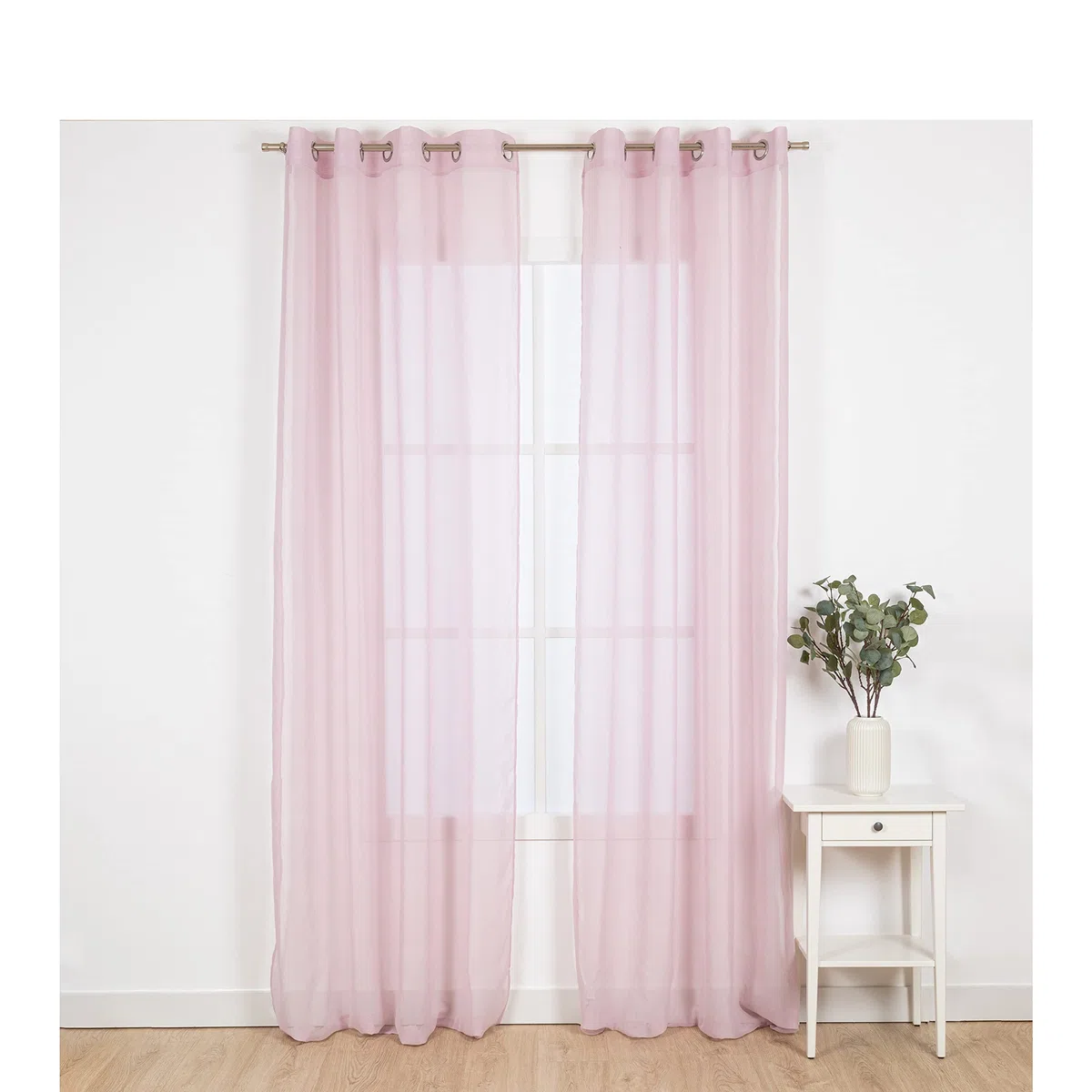 TRAMAS+ Cortinas Visillo Semitransparente para Salón y Dormitorio con Ojales, 140x260cm, 1 Pieza, Dormitorio, Infantil, Juvenil y Adulto y Comedor –Molly Malva