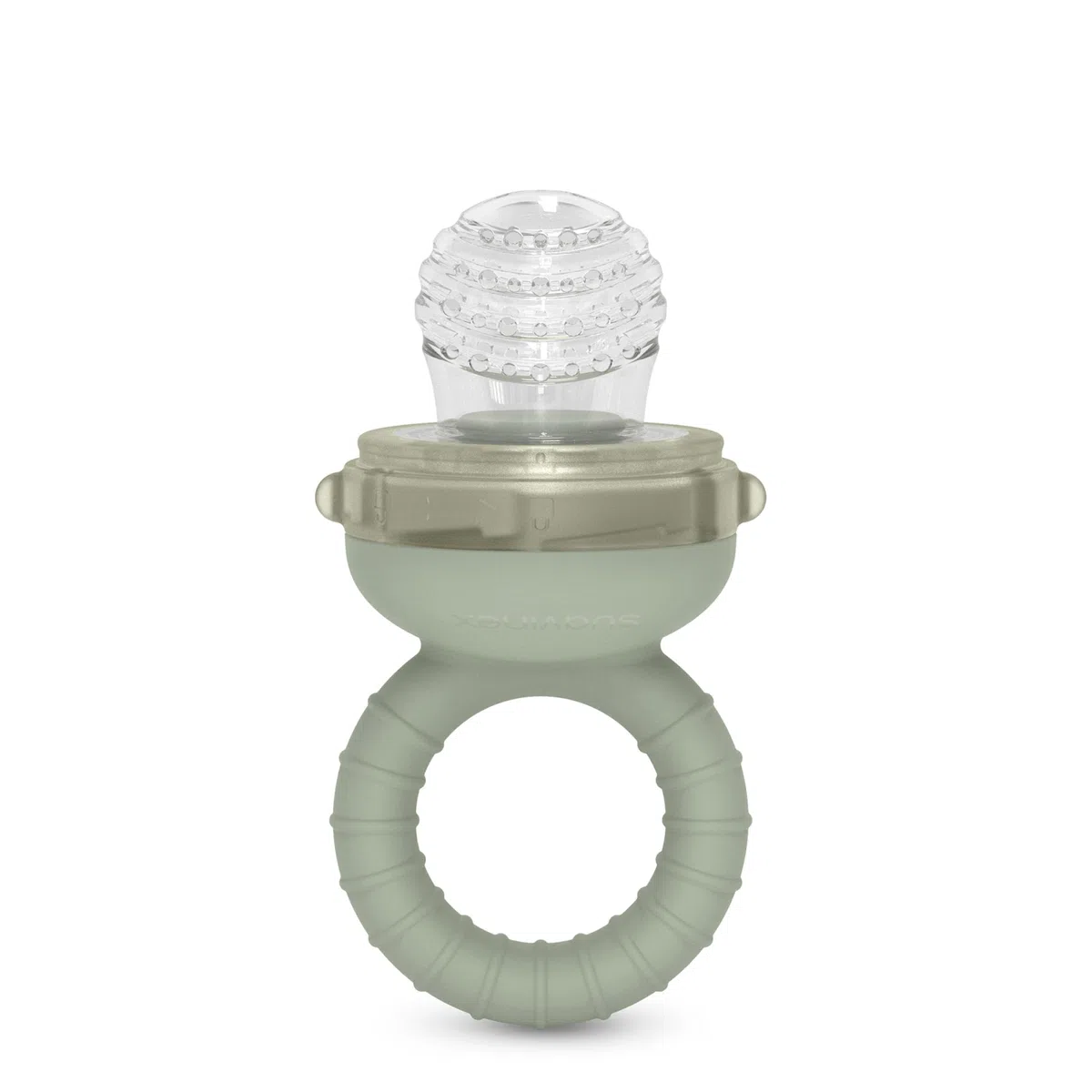 Suavinex, Chupete Fruta Bebé, Alimentador Antiahogo de Silicona Grado Alimentario, con Tapa, Fácil de Limpiar, Apto Lavavajillas, Apto Congelador, Alivia las Encías, Ideal BLW, +6 Meses, Verde
