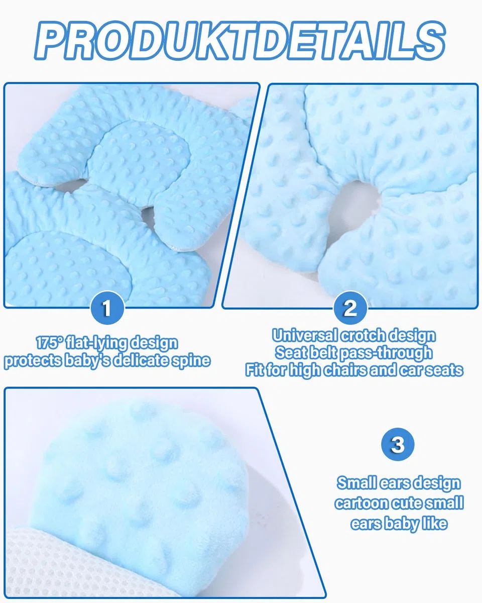Reductor de Asiento – Almohadilla Ajustable y Transpirable,Suave y Cómodo para Cochecito y Silla de Coche. Ideal para Recién Nacidos,¡Color Azul!