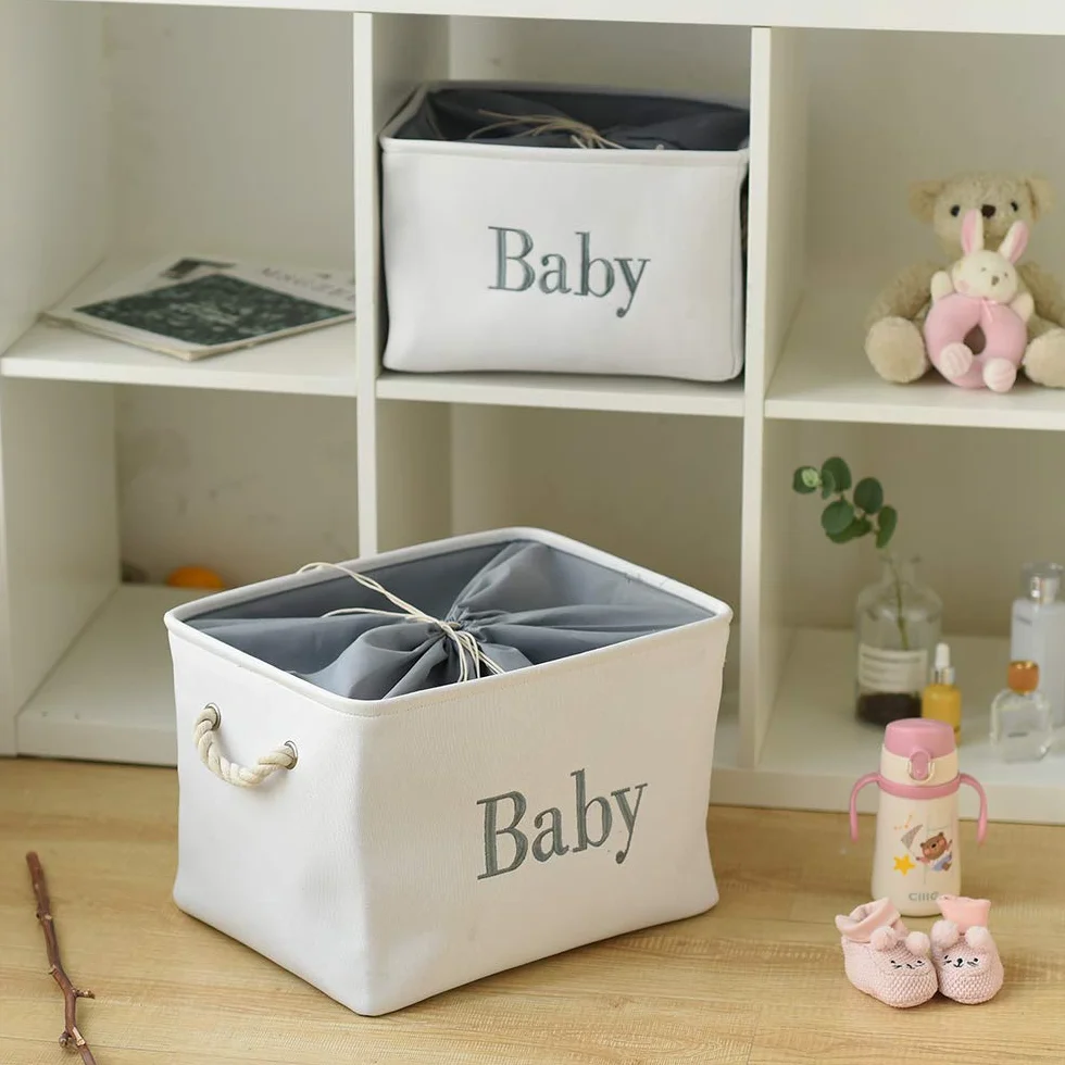 Cesto de almacenamiento para bebé, cesta de almacenamiento plegable Kallax, caja de tela, cesta grande para bebé para habitación infantil