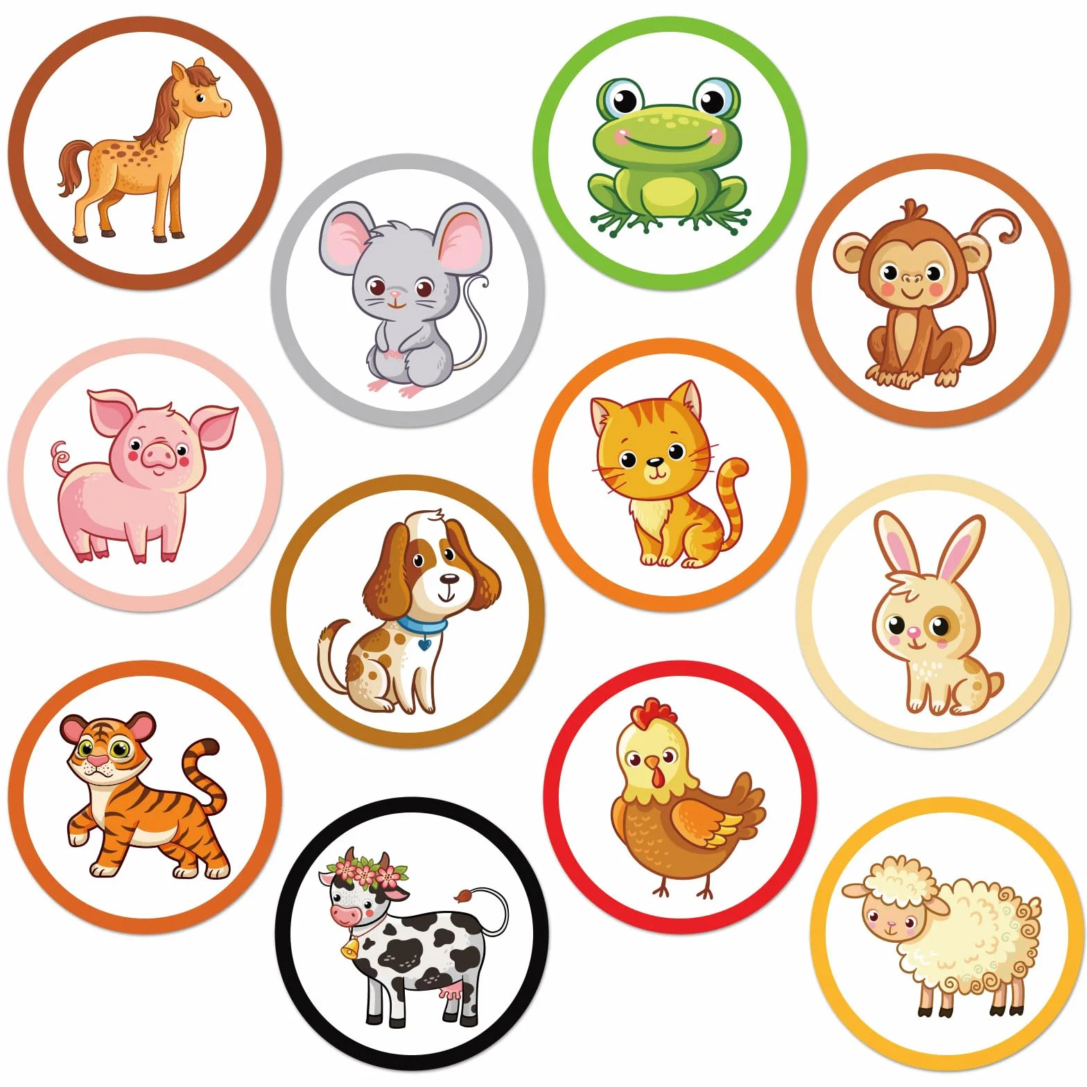 24 calcomanías de entrenamiento para ir al baño – 12 estilos de cambio de color interesantes calcomanías de asiento de cerdo, perro, gato – animales reutilizables para niños, niñas y niños pequeños