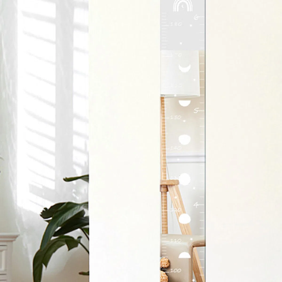 Genérico Espejo Medidor Infantil, Growth Chart Mirrors Kids, Medidor Altura Niños Pared, Puzzle De Espejo De Tabla De Crecimiento Bebe, Regla De Espejos Decorativos De Pared, Decoración Hogar