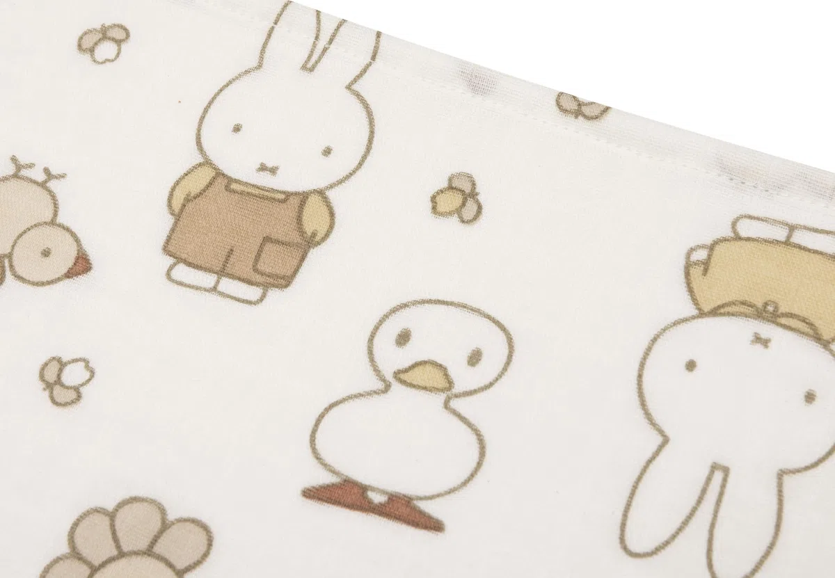 Jollein Paños de muselina para bebé – Miffy Family Farm – 70 x 70 cm – Paquete de 3 – 100 % algodón – Paños para eructar – Certificado OEKO-TEX
