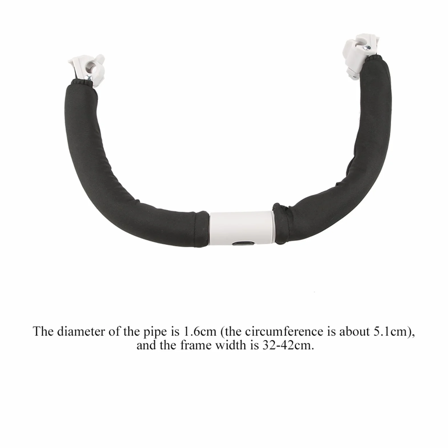 Manillar ajustable para cochecito de bebé, accesorios para cochecito, barra de parachoques, mango para cochecito, reposabrazos, barandilla delantera desmontable, valla de seguridad (Black)