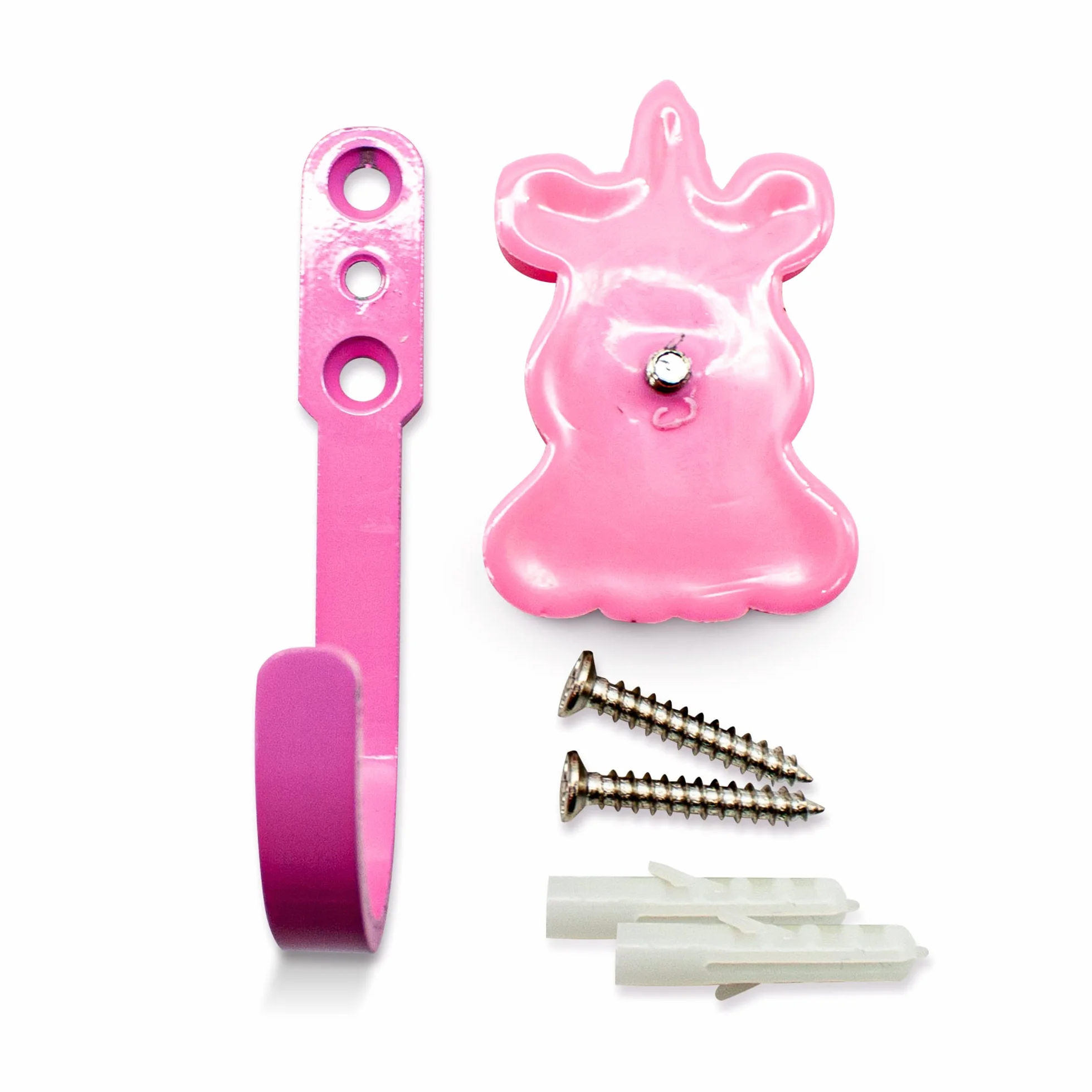DOJA Barcelona | Percha infantil Unicornio Rosa | 34 x 90 mm | Pack 4 Perchero infantil Ropa | perchas Niños Ropa | Perchas Dormitorio Niños | Colgador para Dormitorio Infantil | Niño y Niña