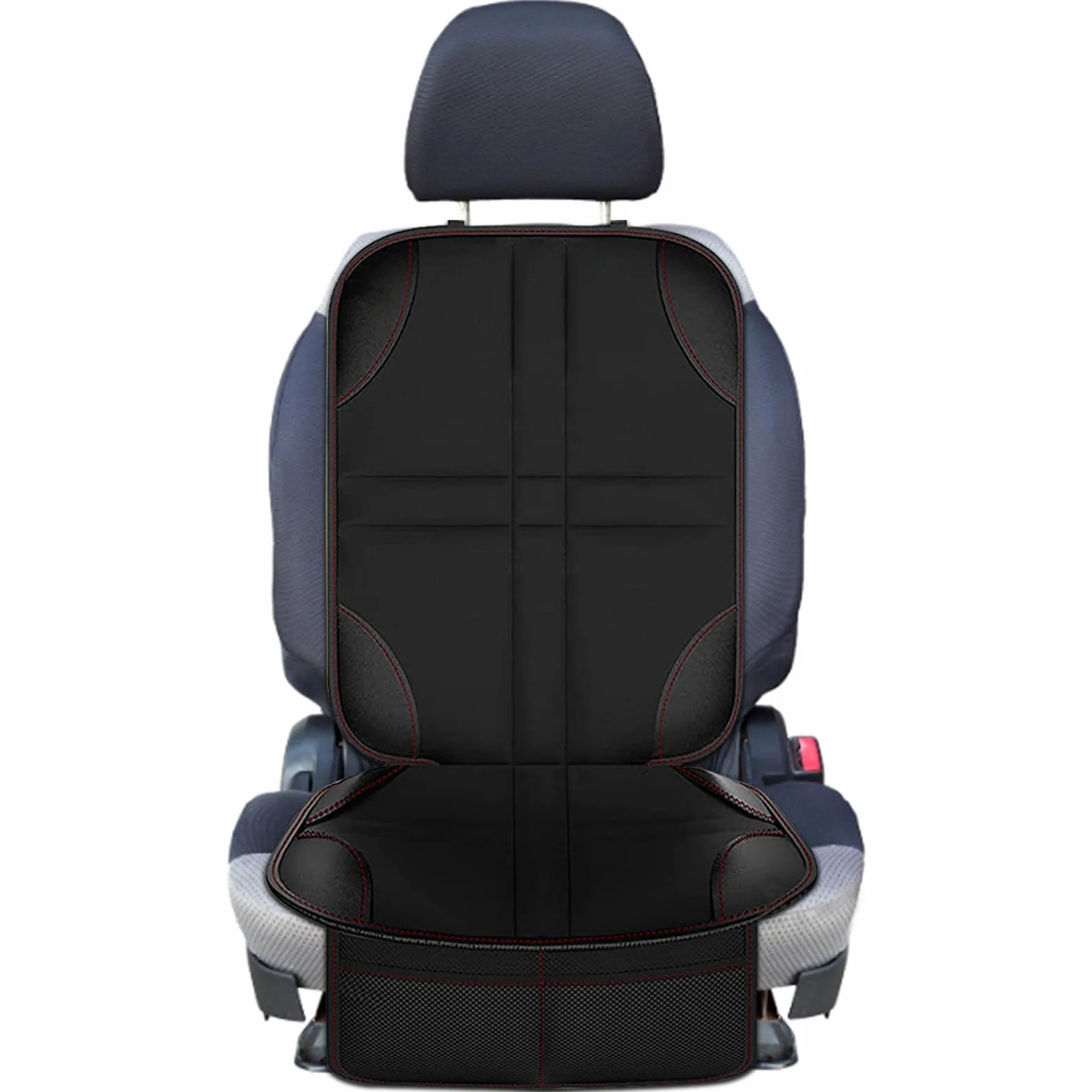 Gentpovth Protectores de Asiento de Coche de Cuero para niños, con Bolsillos de Almacenaje, Protectores Impermeables Desde Manchas y Daños, Universal Funda Asiento Compatible Isofix, para SUV, sedán
