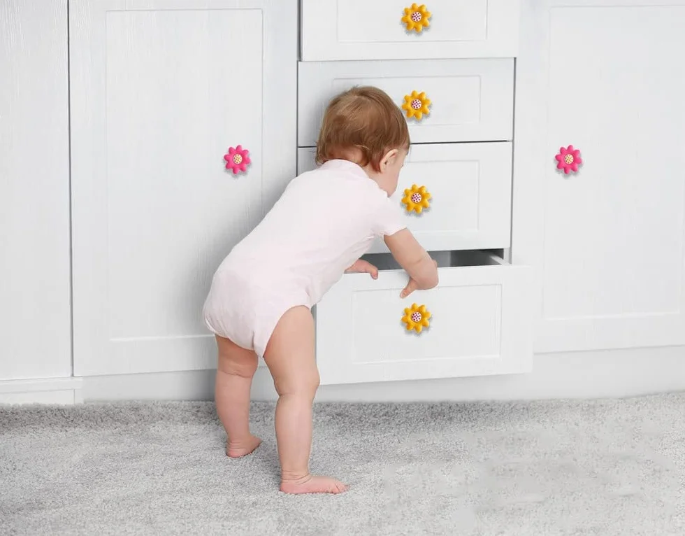 Juego de 6 pomos de goma suave para muebles de jardín de estilo místico, para niños, niñas, jóvenes, para armarios y cajones, para habitación de los niños, armarios, juguetes, color rosa