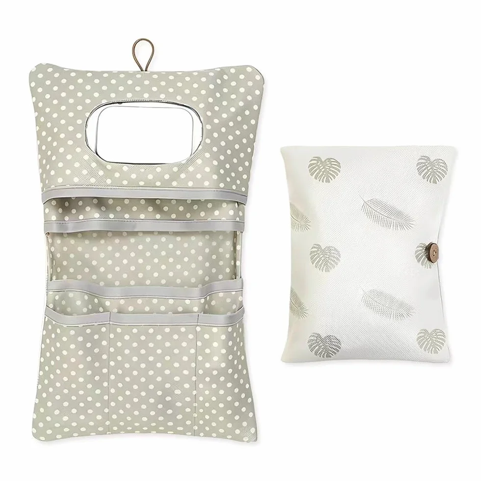 Bolsa de Pañales 2 en 1,Porta Pañales Y Toallitas Bebe,Organizador de Neceser Bebe Portátil,Organizador Cambiador Reutilizables,Nappy Bag Diaper,Bolsa de Cosméticos de Viaje Plegable para Mamá
