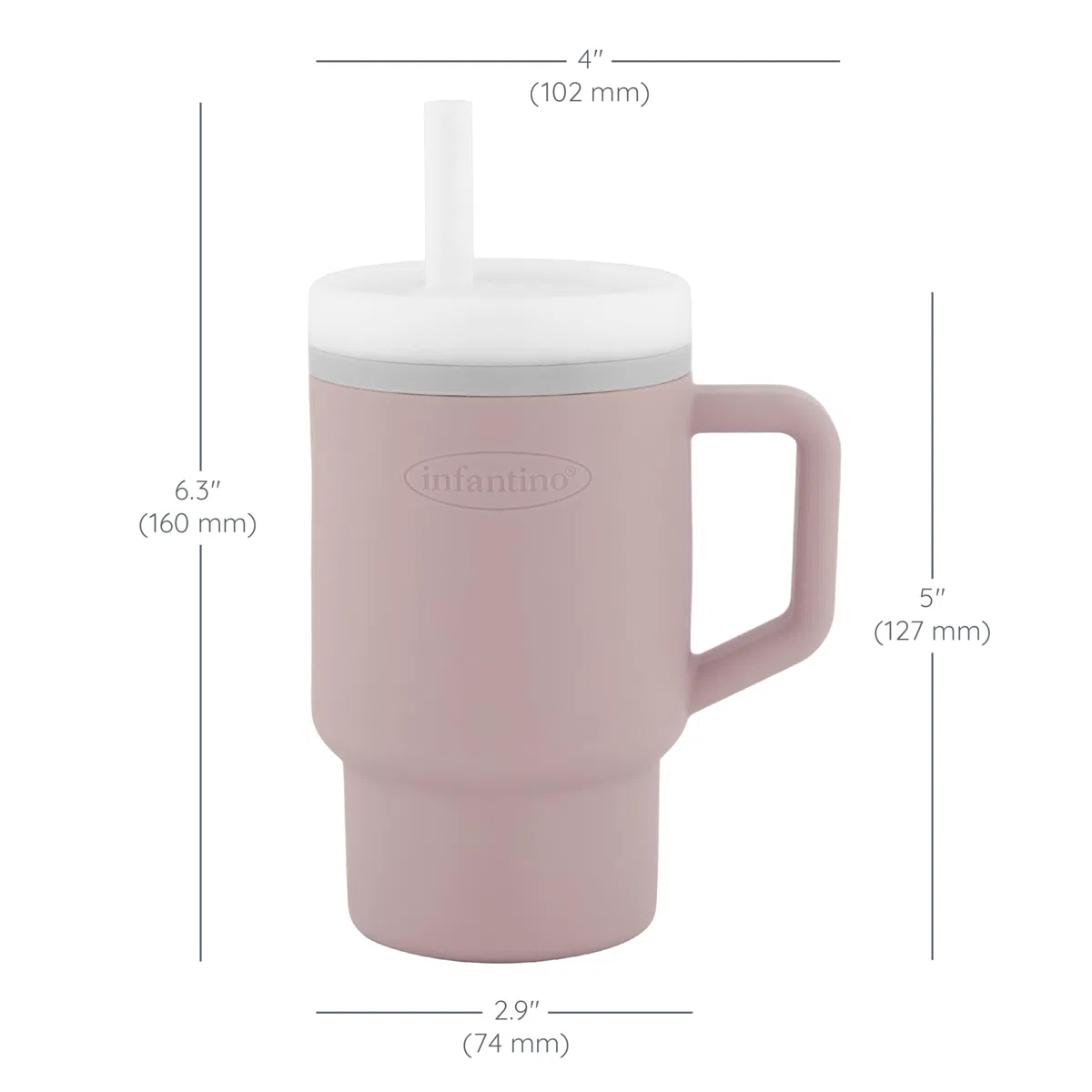 Infantino Mi 1er Tumbler, Adorable Vaso en Miniatura con Pajita Resistente y Asa para Niños Pequeños, Fomenta la Hidratación, Fácil de Limpiar, 250ml, Pirueta