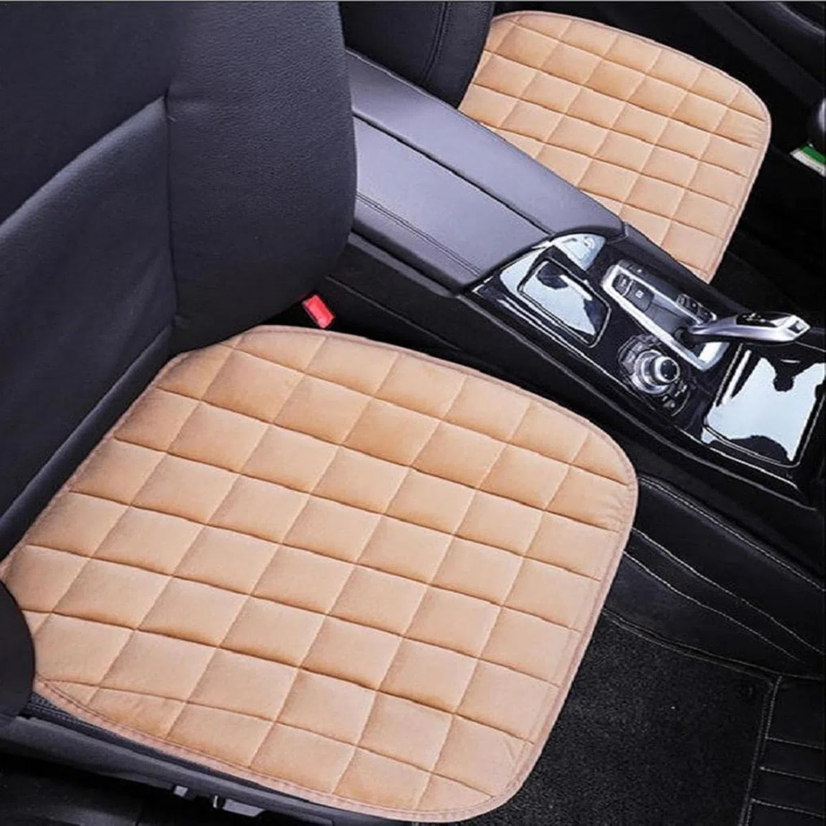 Cojín de asiento de coche universal antideslizante para asiento delantero de coche, cojín ortopédico (marrón)
