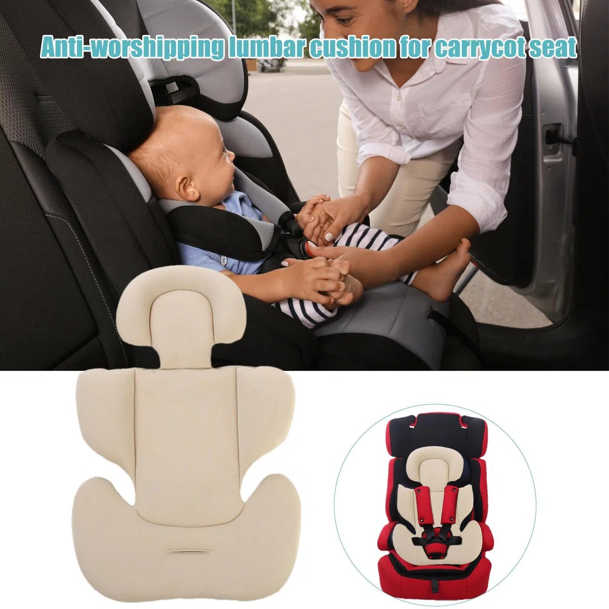 Cojín para Cochecito de bebé, cojín para Asiento de Coche para recién Nacido | Cojín Extra Suave para Asiento de Coche,Inserto de para el Cuello de la Cabeza, Soporte Corporal para