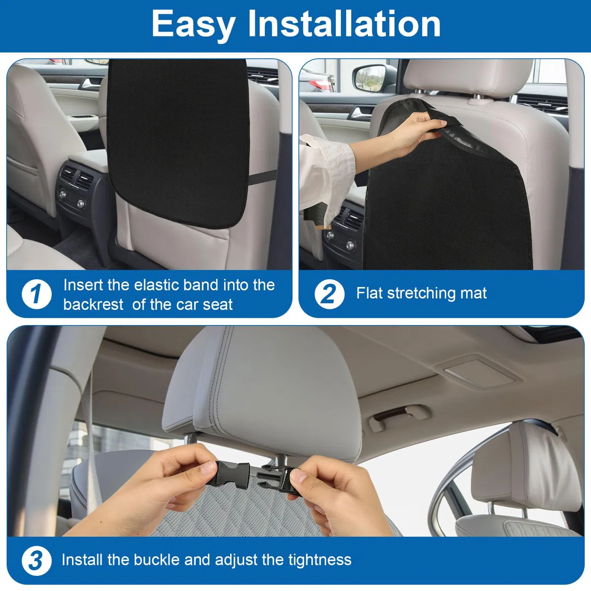 2 Piezas Protector Asiento Coche Respaldo Protector de Asiento de Coche Impermeable Protector Silla Coche Bebe Funda Asiento Coche Delantero Kick Mats Protección Fundas para Asientos de Coches y SUV