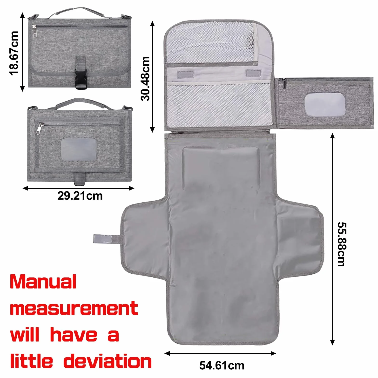 JSTHHTT Cambiador Bebé Portátil, Cambiador Bebe, Este Cambiador de Pañales es un Bolso Desmontable, Reutilizable Lavable A Máquina para Niños y Niñas, Dispensador de Toallitas y Cojín Acolchado