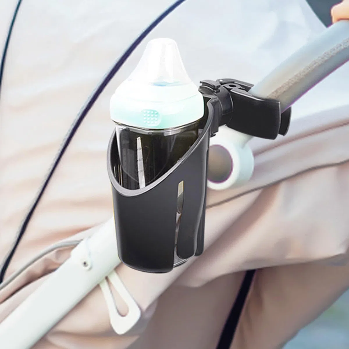 Maciun Portavasos para cochecito, soporte para botellas de cochecito, soportes para bebidas para cochecito, portavasos giratorio y soporte para botellas para carros, andadores y bicicletas