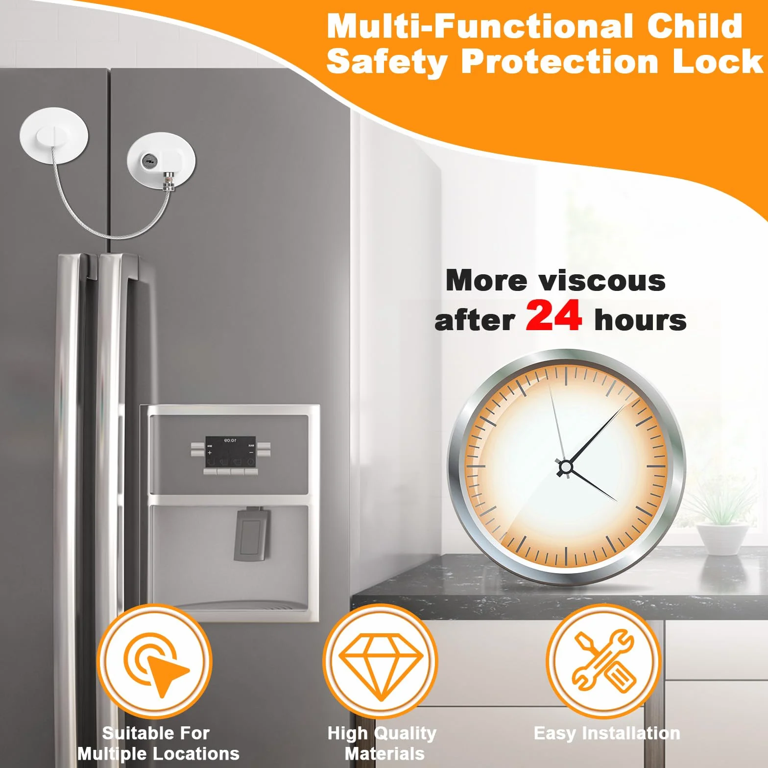 Romon Cerradura Para Puerta De Frigoríficoe 4 Pcs, Seguridad Puertas Niños Con 8 Llaves, Para Puertas, Ventanas Y Frigoríficos, Cajones, Lavadoras, Armarios, Con Un Enfoque En La Seguridad De Los Niño