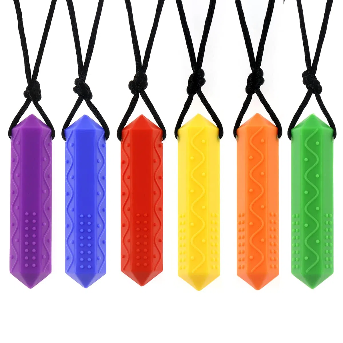 Collar mordedor autismo,6 Piezas Collar de Mordedores,juguetes Masticable sensoriales Colgante,Para niños Con TDAH, Dentición, Autismo, Necesidades Mordiendo(mix 8)