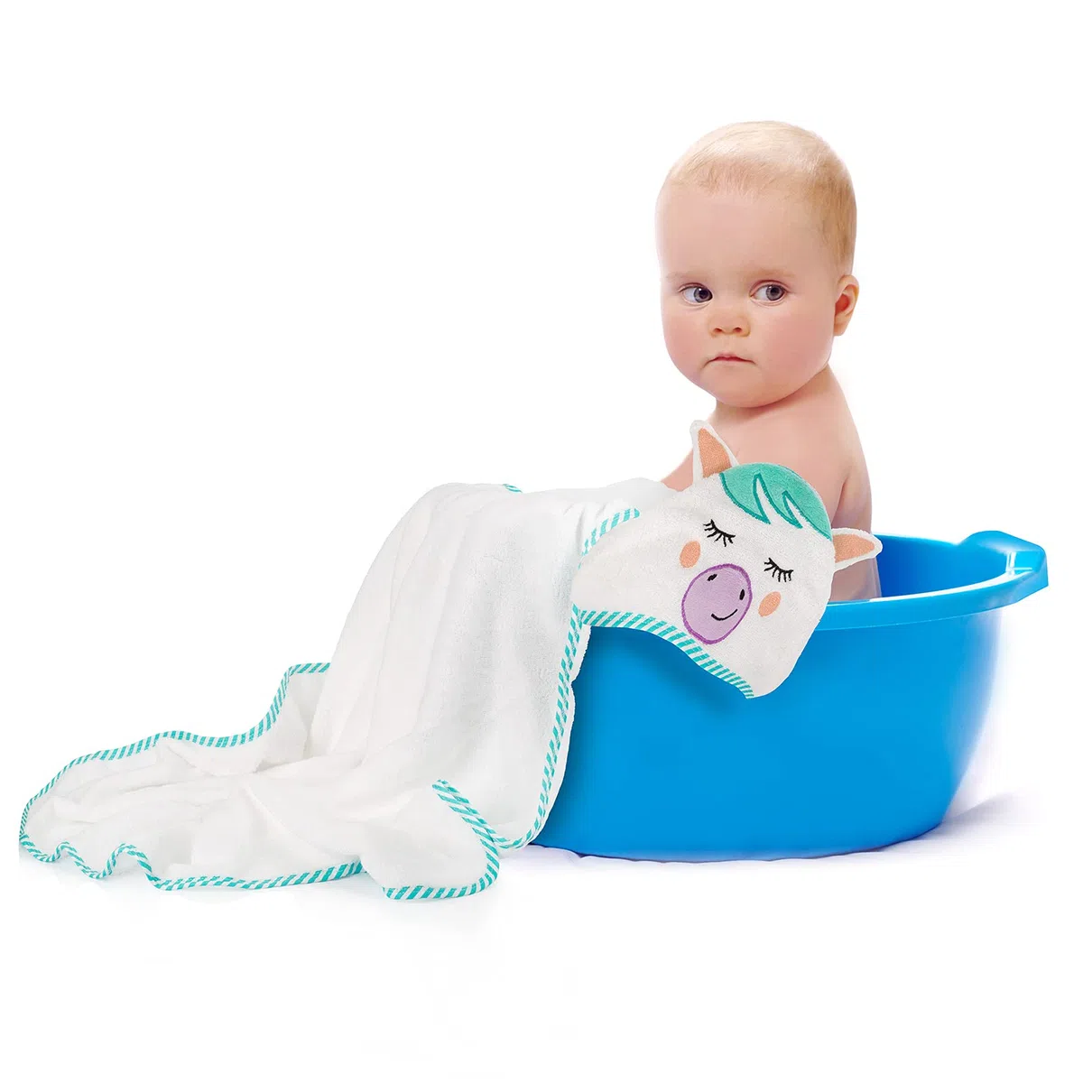 Toalla Bebé con Capucha Capa Baño Infantil 100% Algodón Diseñado en España Regalo Recién Nacido Niñas Niños de 1,2,3,4 y 5 años Unisex 90X90 cm Suave Absorbente 0-5 Años Pony