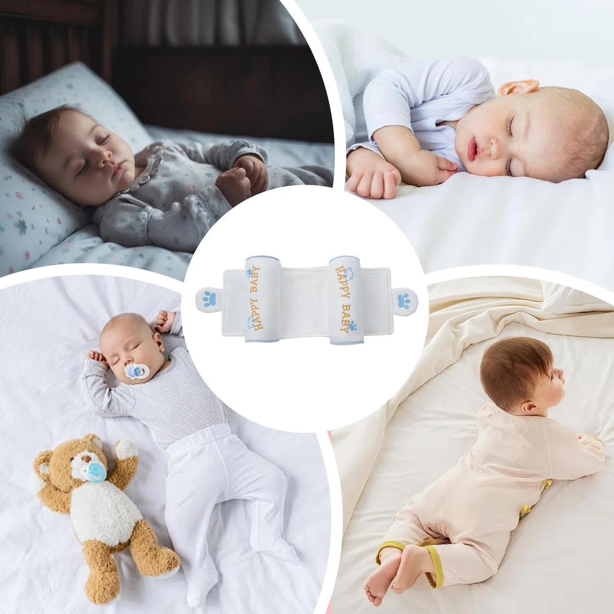 Almohada Anti Cabeza Plana - Soporte Cervical Ergonómico Suave Y Portátil,Almohada De Soporte De Cabeza Para Niños Para Dormir,Para Hogar, Silla De Coche, Carrito, Dormitorio, Cuarto Bebé,