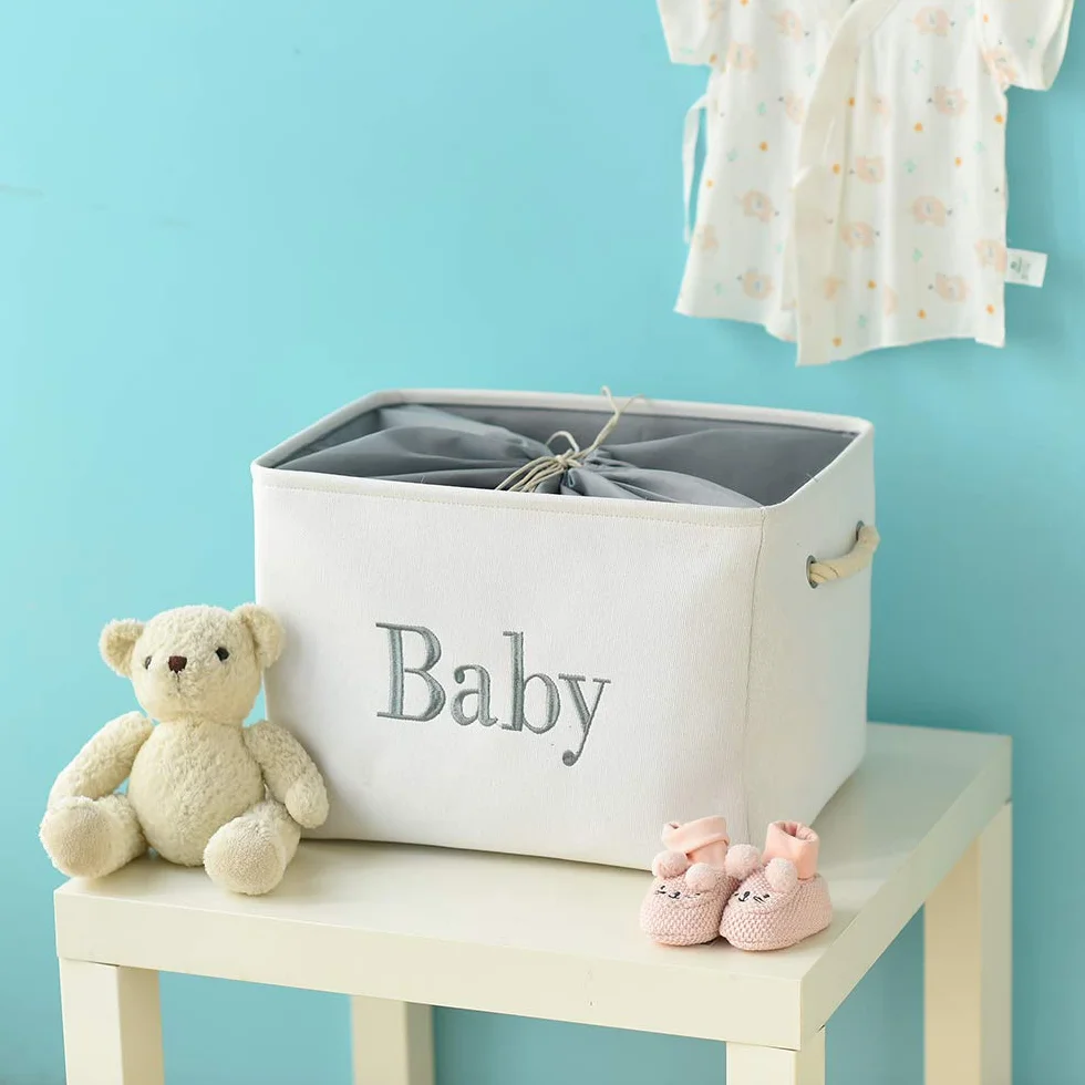 Cesto de almacenamiento para bebé, cesta de almacenamiento plegable Kallax, caja de tela, cesta grande para bebé para habitación infantil
