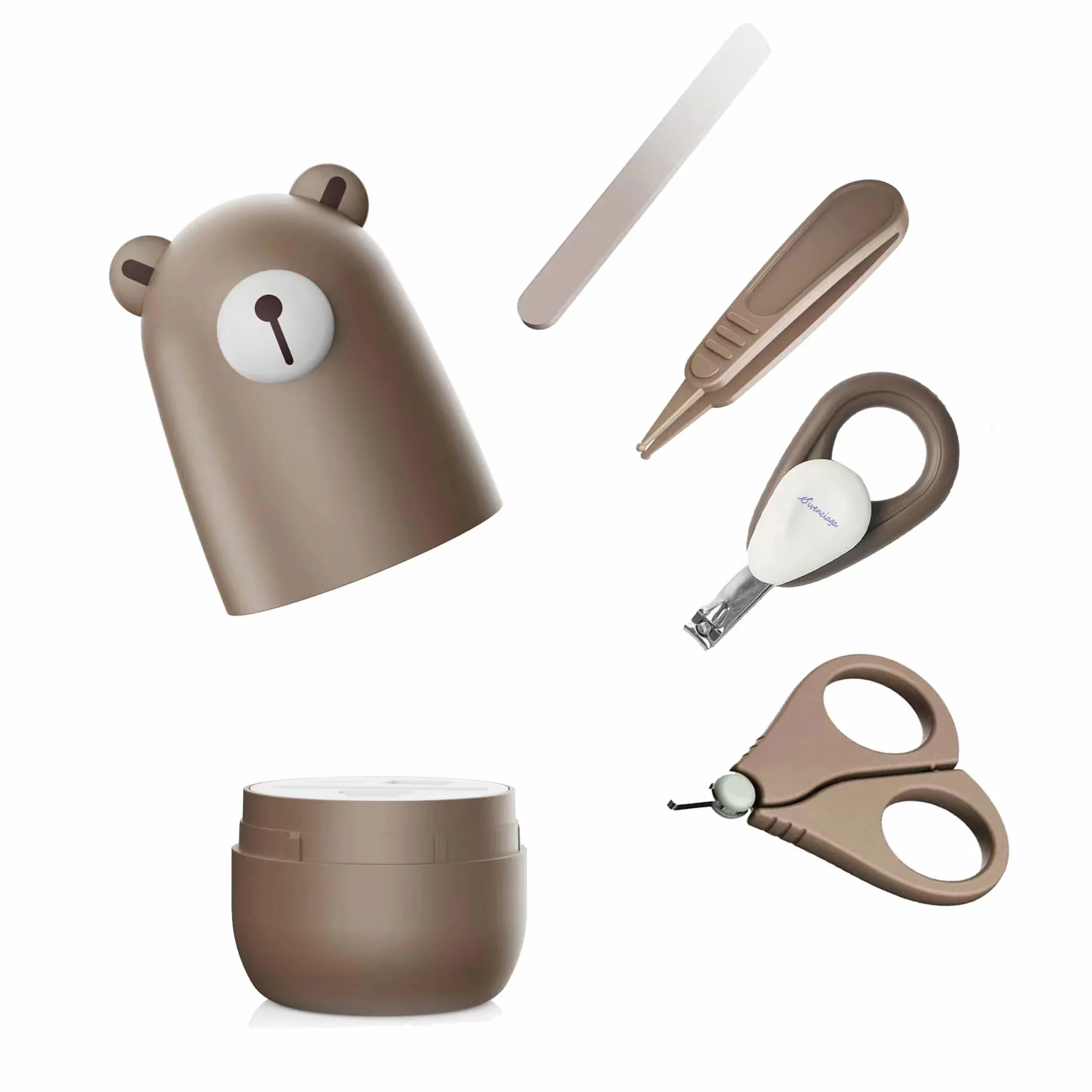 baby grooming gift set for new parents and kids, brown