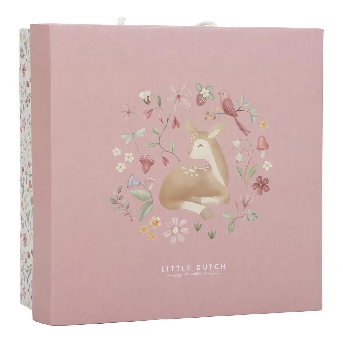 Little Dutch - Set de regalo para bebé de 3 piezas (paño de peluche, mordedor, peluche) ideal para el nacimiento, forma de ciervo, color rosa - Fairy Garden