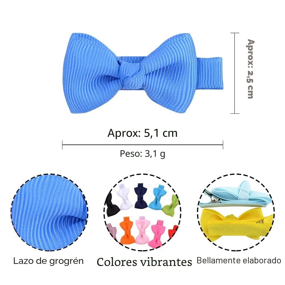 JOYOYO 50 Piezas Lazos Pelo Niña Tamaño Pequeño 5 cm Lazos de Colores, Lazos pelo bebés Pinzas de pelo para bebés