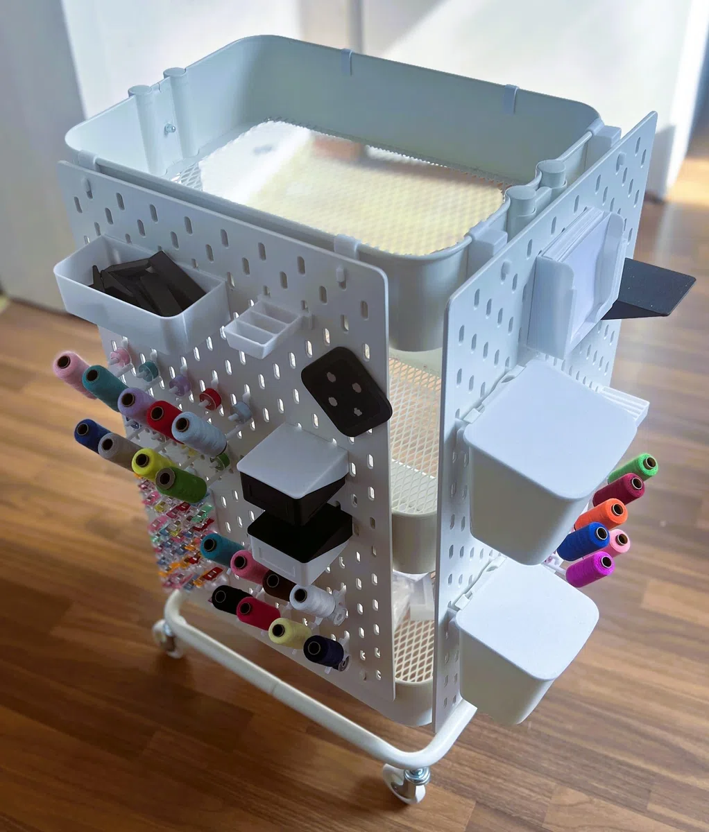 RÅSKOG & NORRÅKER - Adaptador Skadis – Conexión para carritos RÅSKOG, NORRÅKER y placa perforada Skadis – Kit de montaje para fácil fijación
