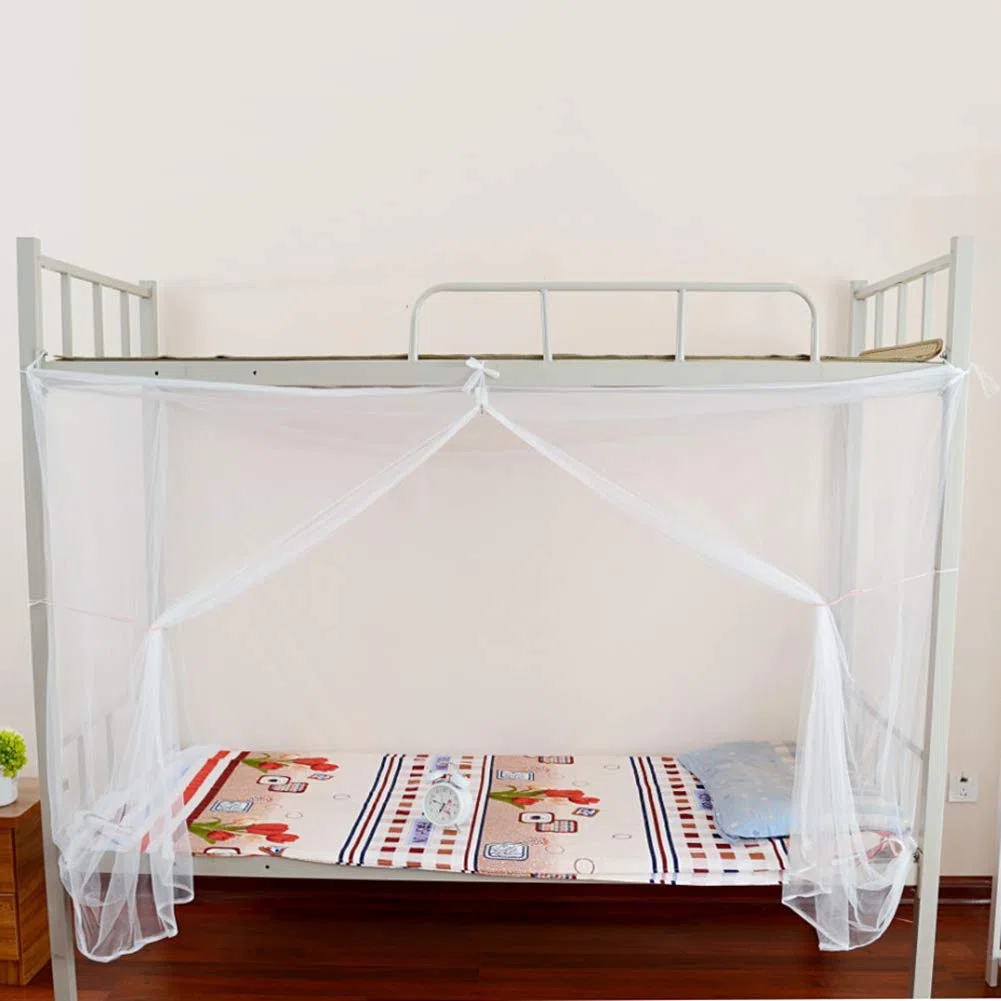 Haofy Toldo para Litera, Mosquitera para Cama, 4 Postes de Esquina, Litera, Cortina para Cama, Color Blanco (95x195x150cm)
