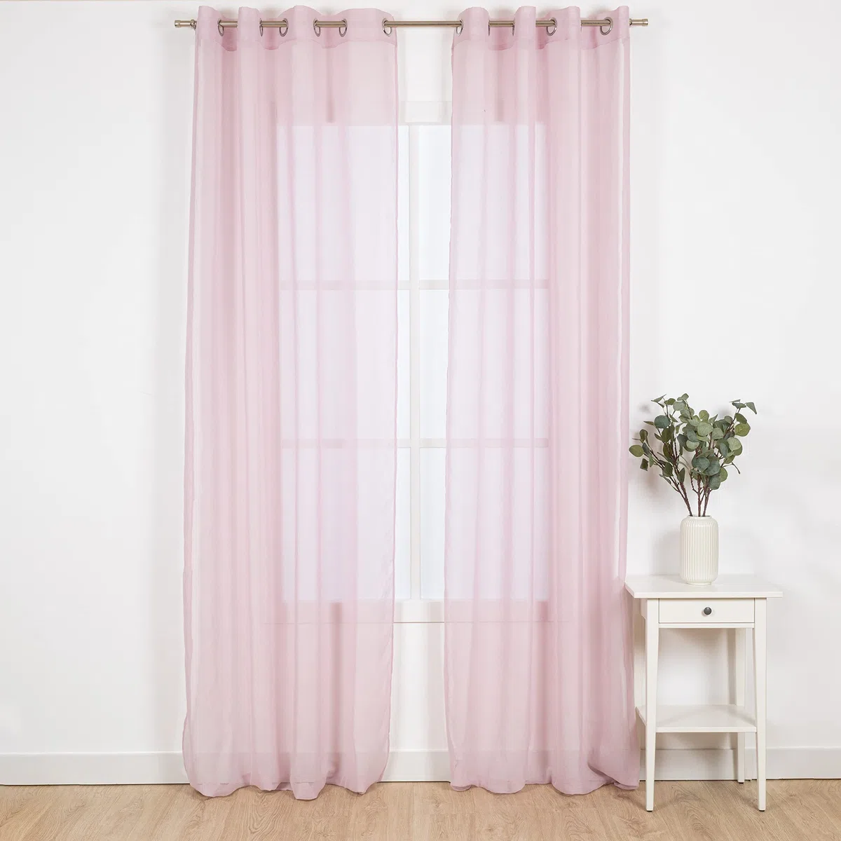 TRAMAS+ Cortinas Visillo Semitransparente para Salón y Dormitorio con Ojales, 140x260cm, 1 Pieza, Dormitorio, Infantil, Juvenil y Adulto y Comedor –Molly Malva